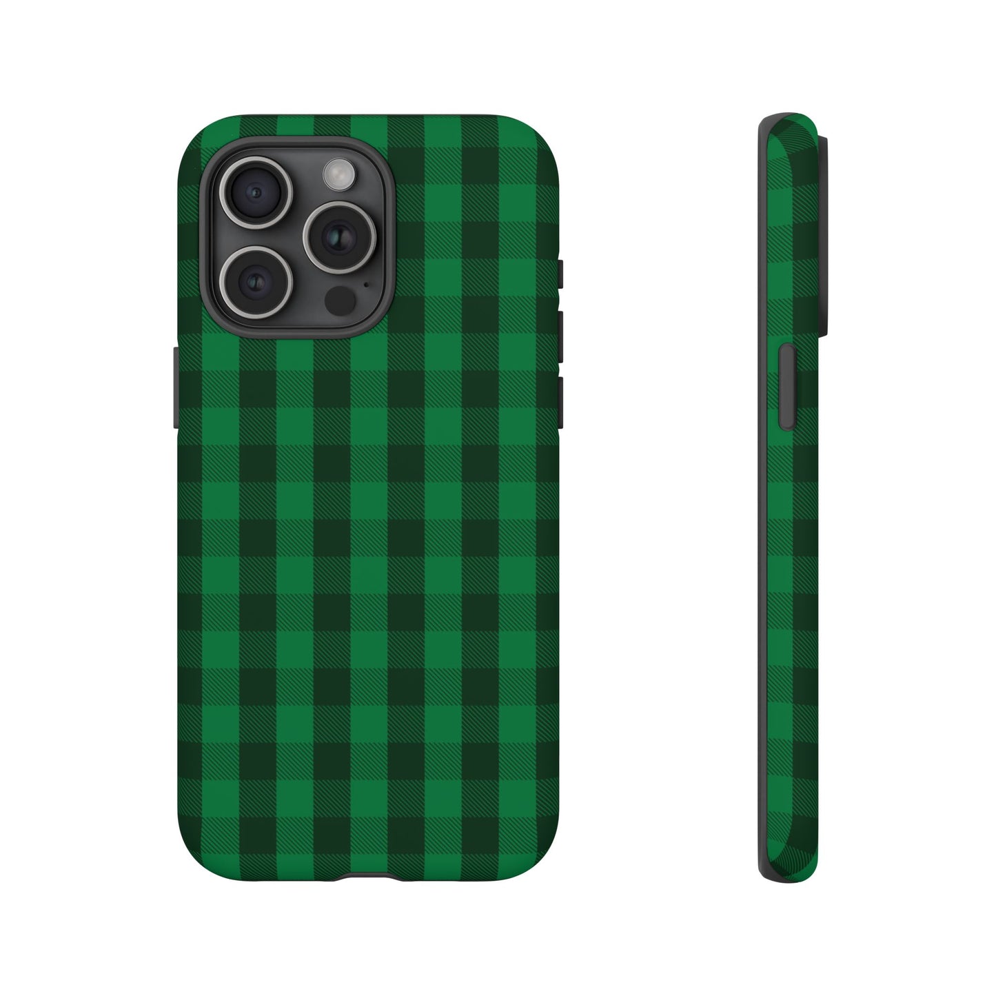 Dark Green Christmas Gingham - iPhone Case