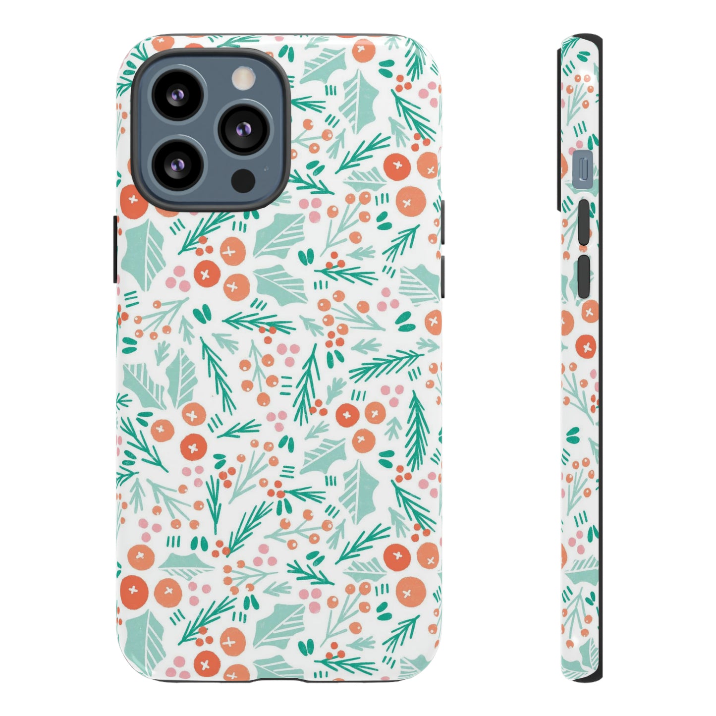 Christmas Boho Holly Pattern - iPhone Case