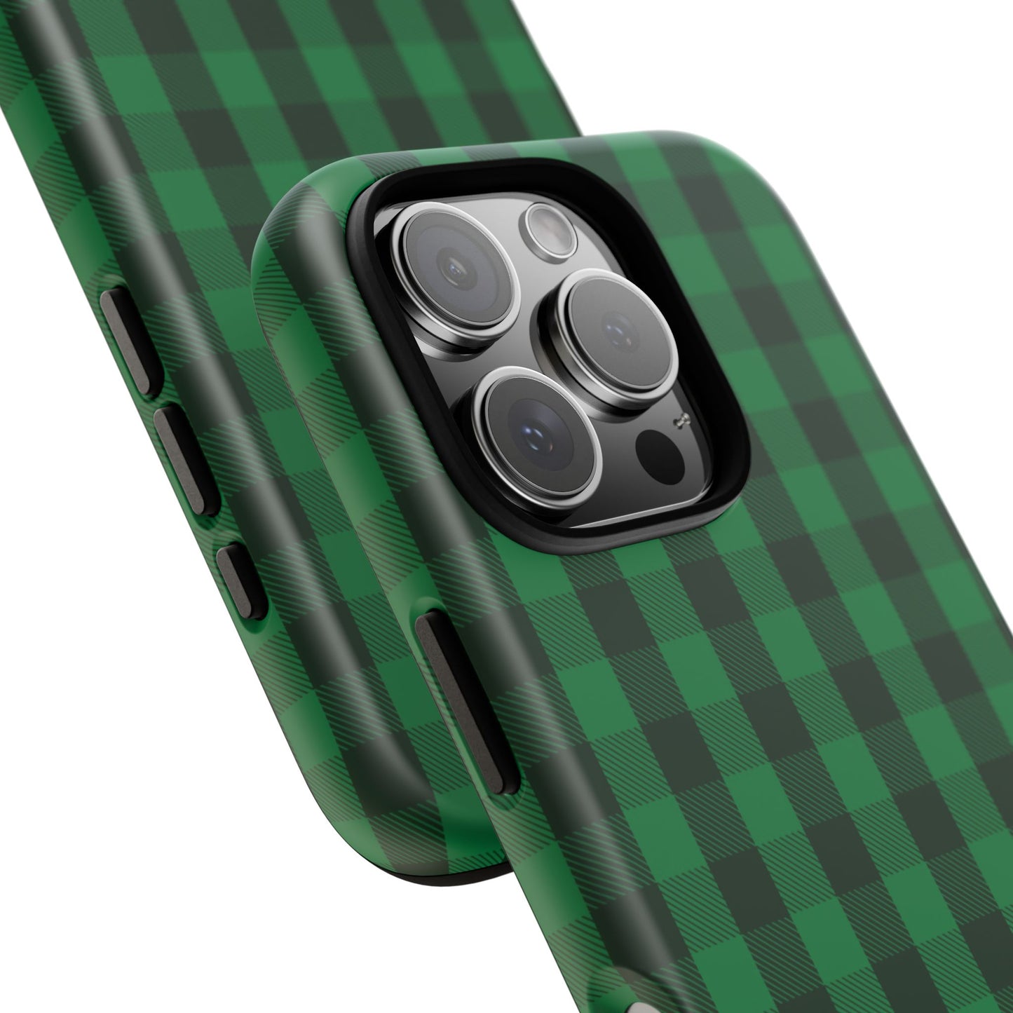 Dark Green Christmas Gingham - iPhone Case