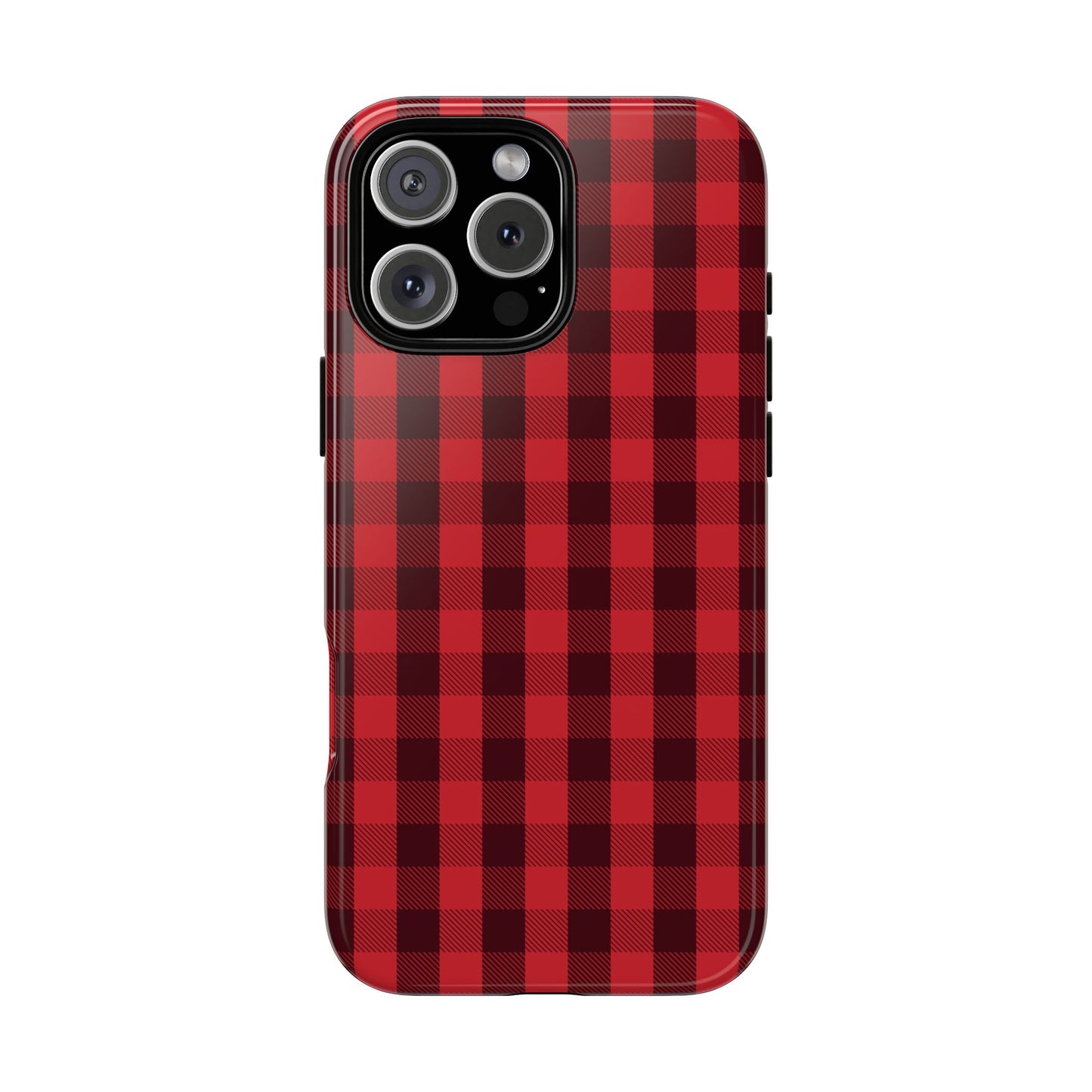 Red Christmas Gingham Pattern - iPhone Case