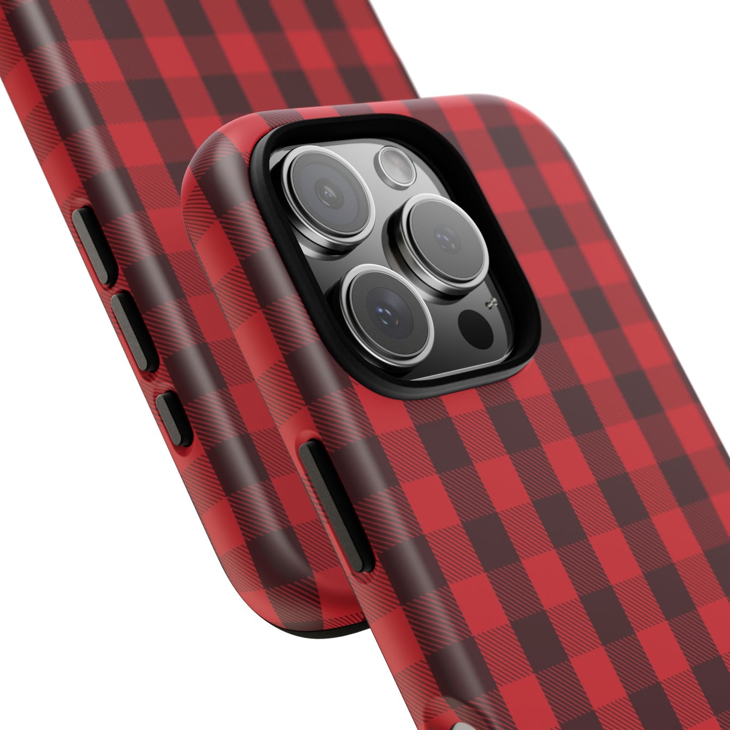 Red Christmas Gingham Pattern - iPhone Case