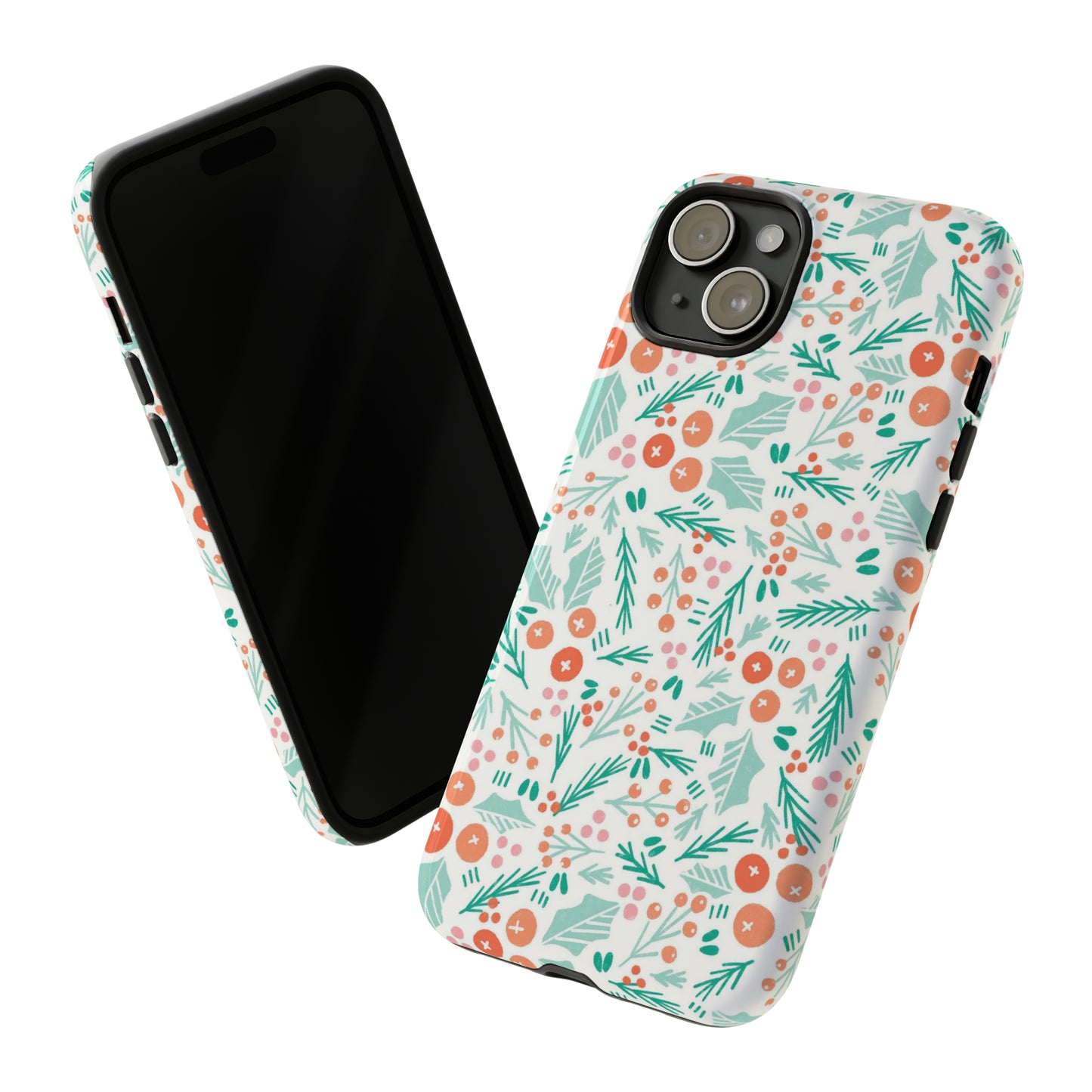 Christmas Boho Holly Pattern - iPhone Case