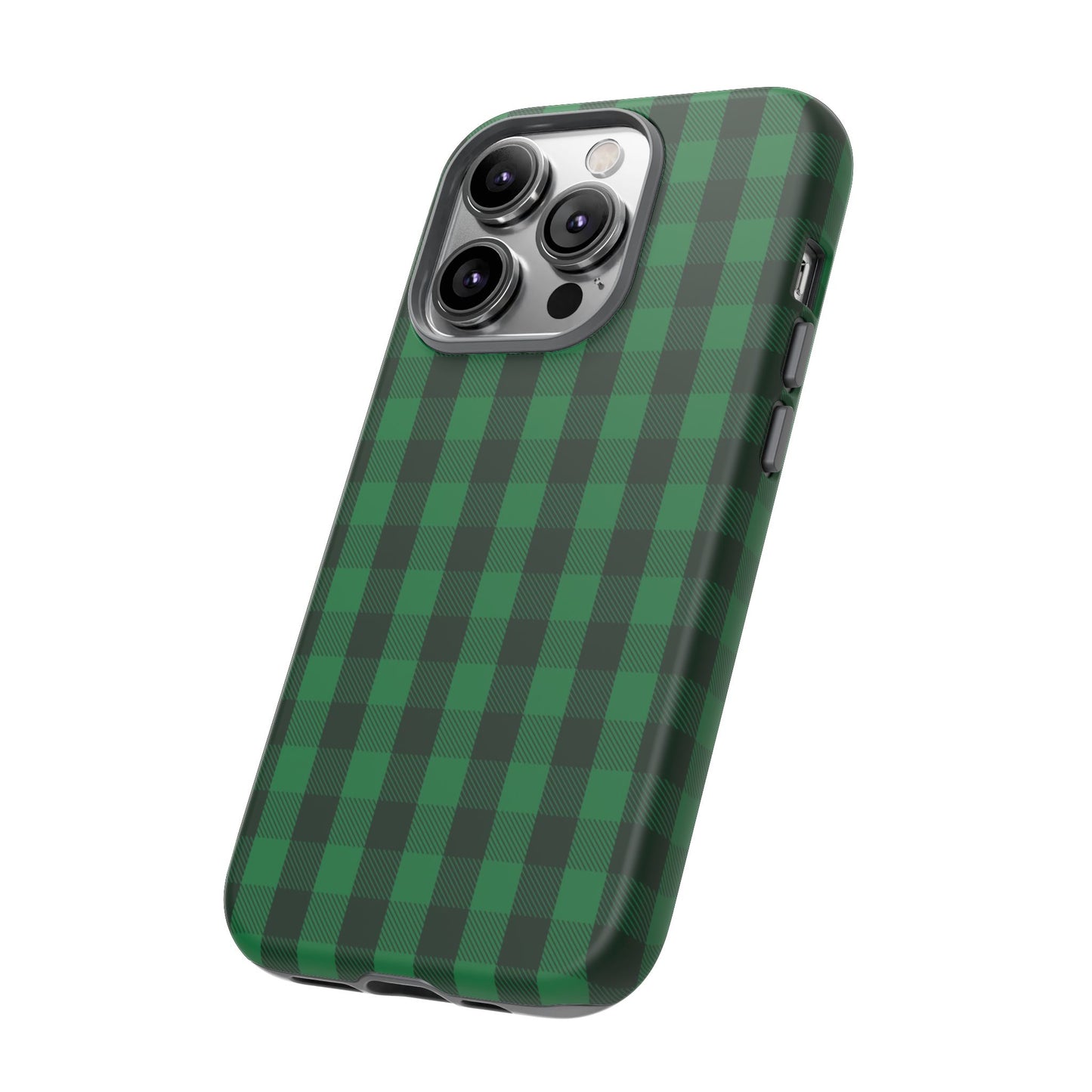 Dark Green Christmas Gingham - iPhone Case