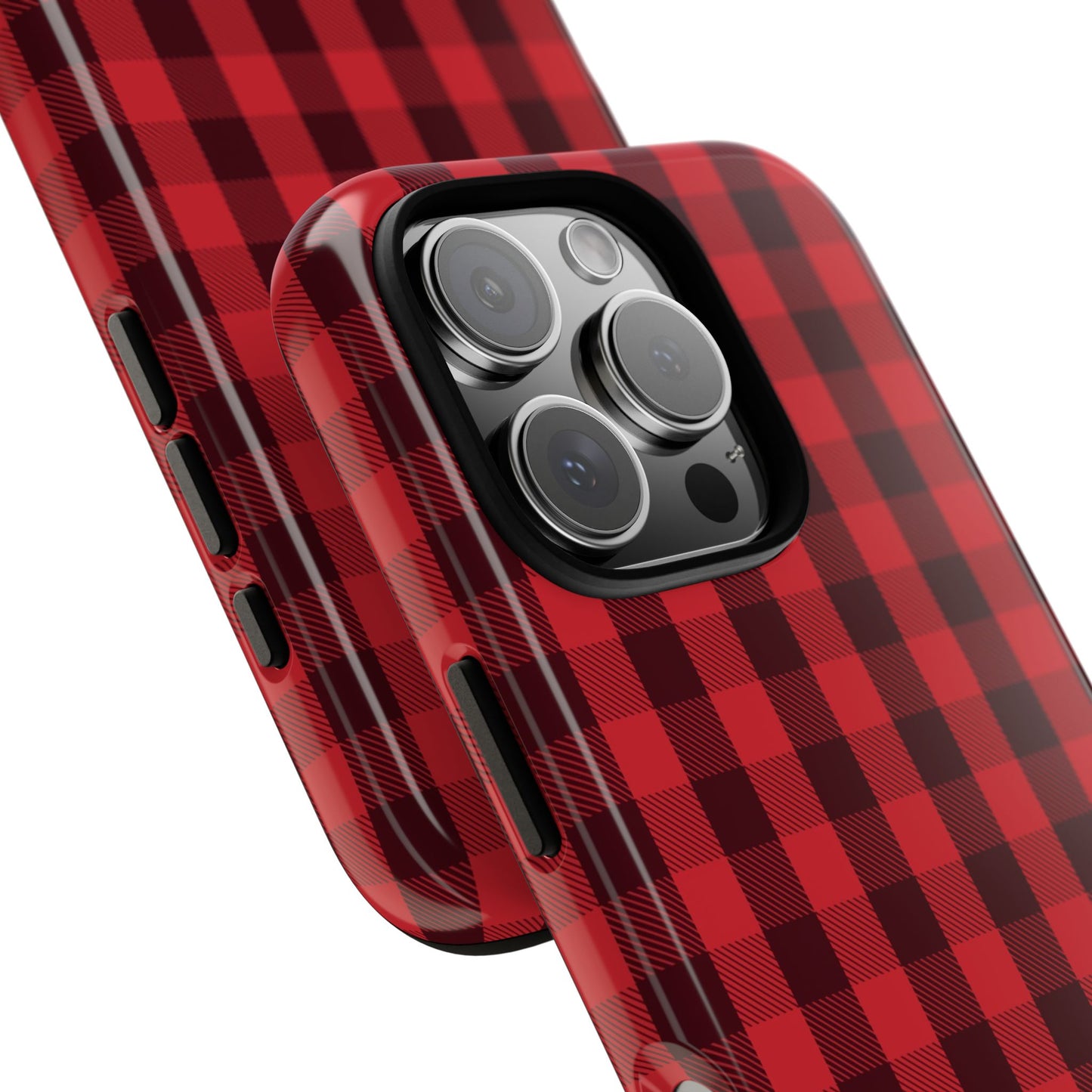 Red Christmas Gingham Pattern - iPhone Case