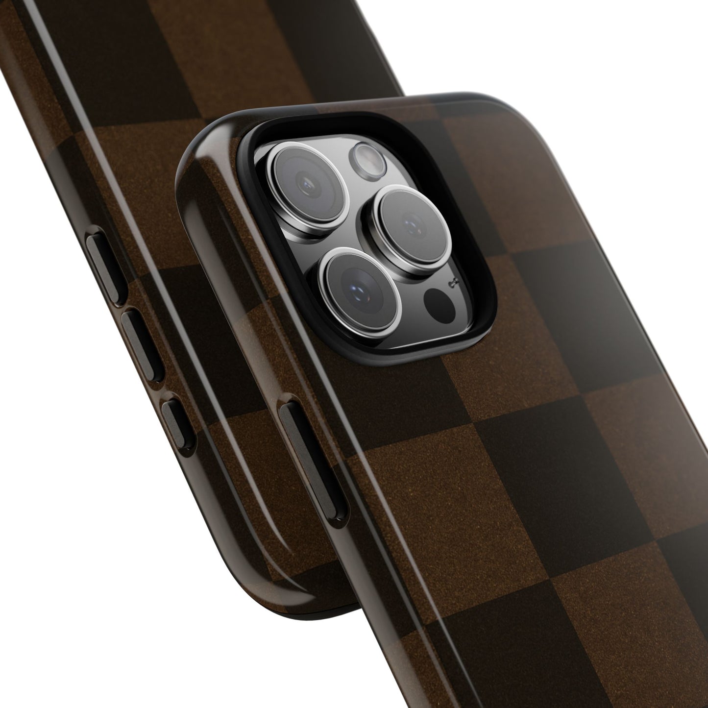 Brown Autumn Checkers - iPhone Case