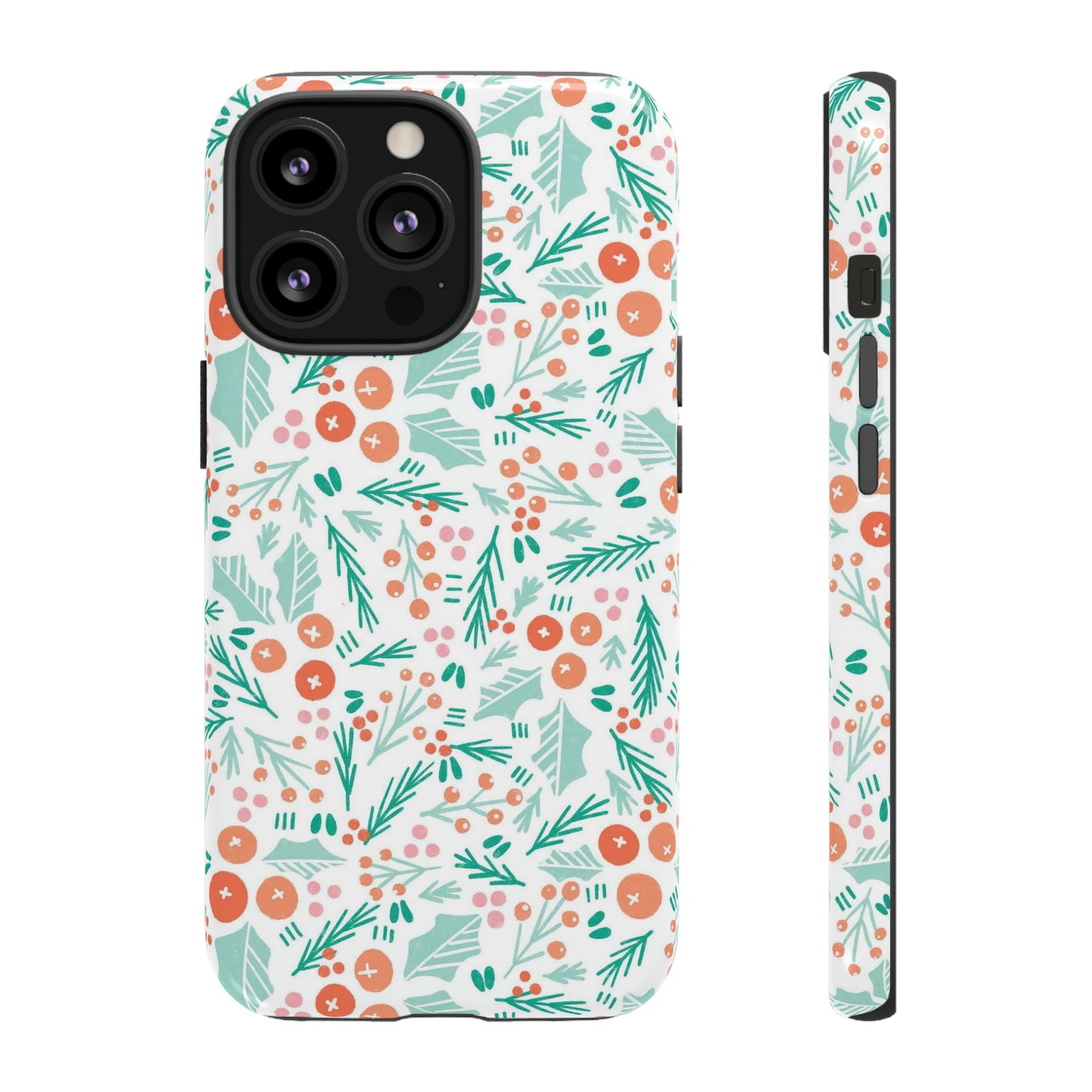 Christmas Boho Holly Pattern - iPhone Case
