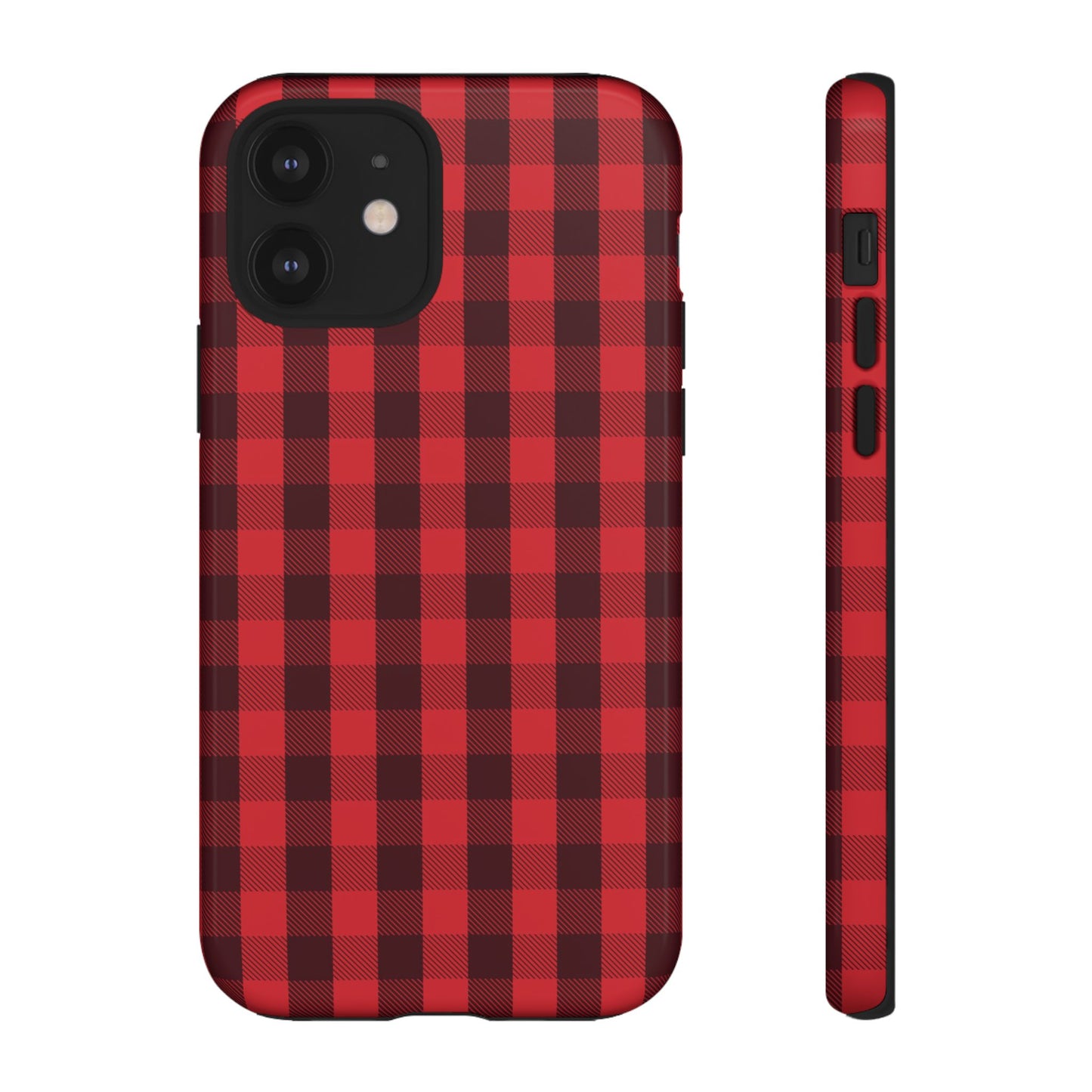 Red Christmas Gingham Pattern - iPhone Case