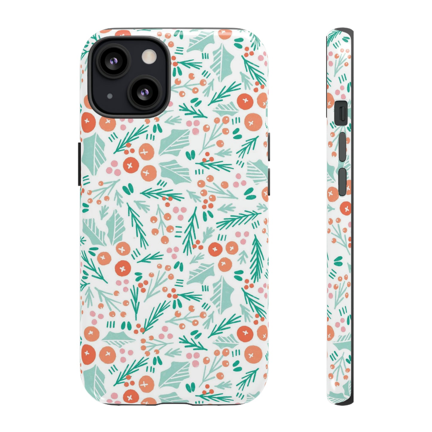 Christmas Boho Holly Pattern - iPhone Case
