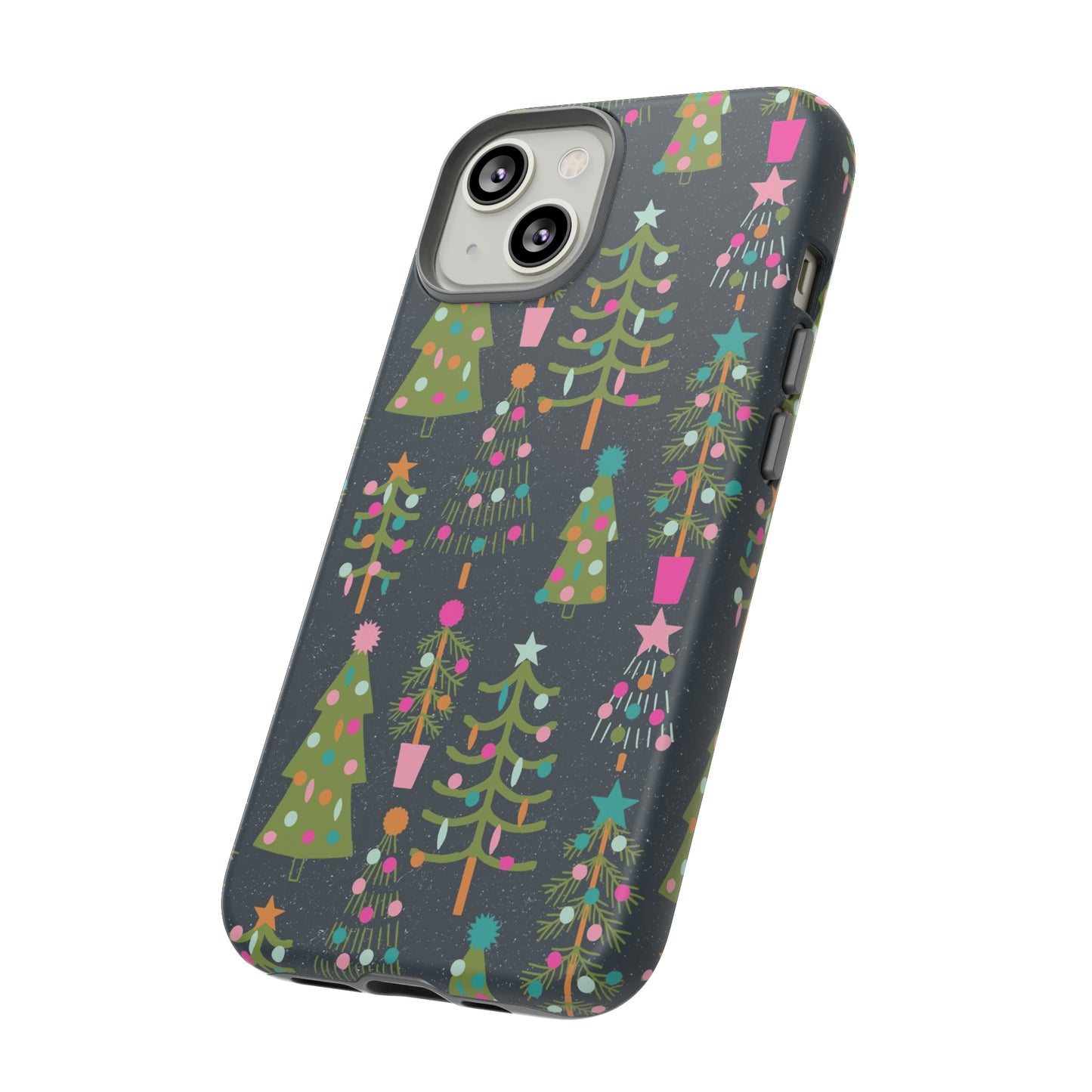 Blue Christmas Tree Pattern - iPhone Case