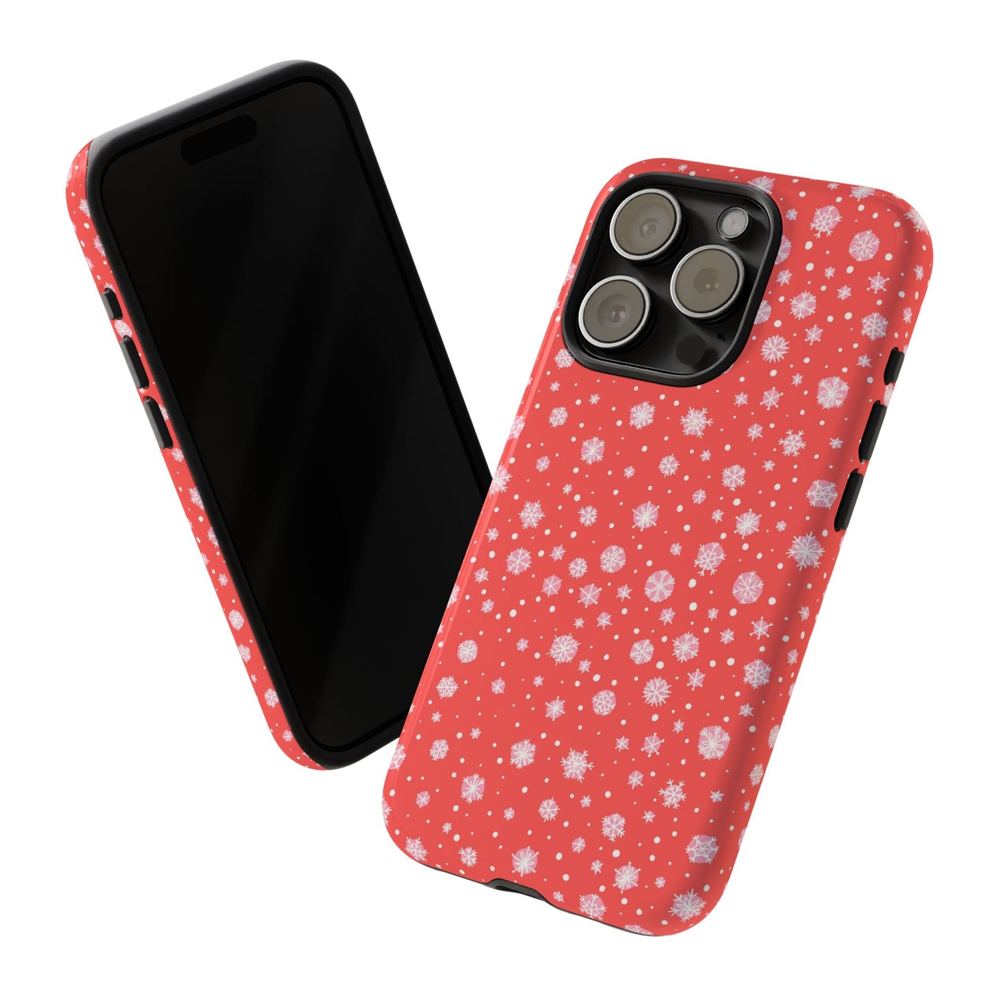 Winter Christmas Snowflakes Red - iPhone Case