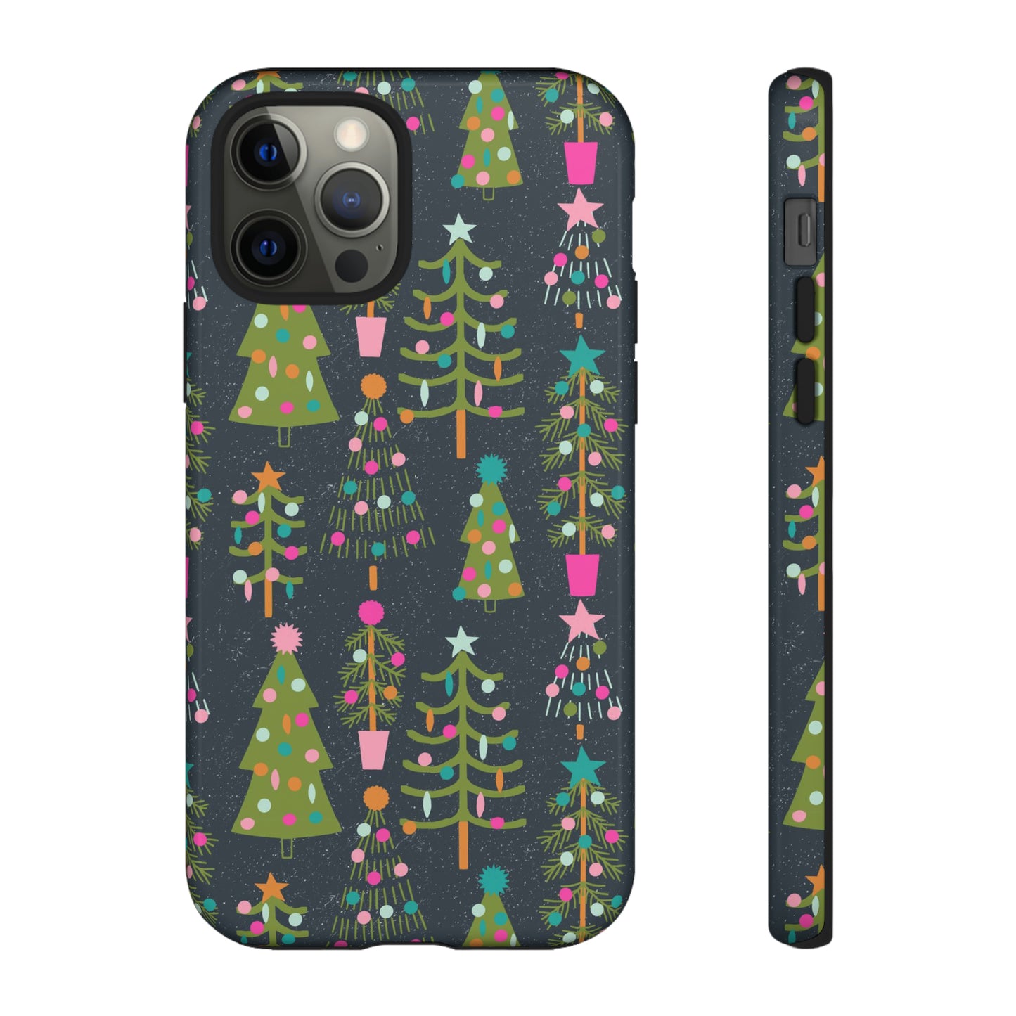 Blue Christmas Tree Pattern - iPhone Case