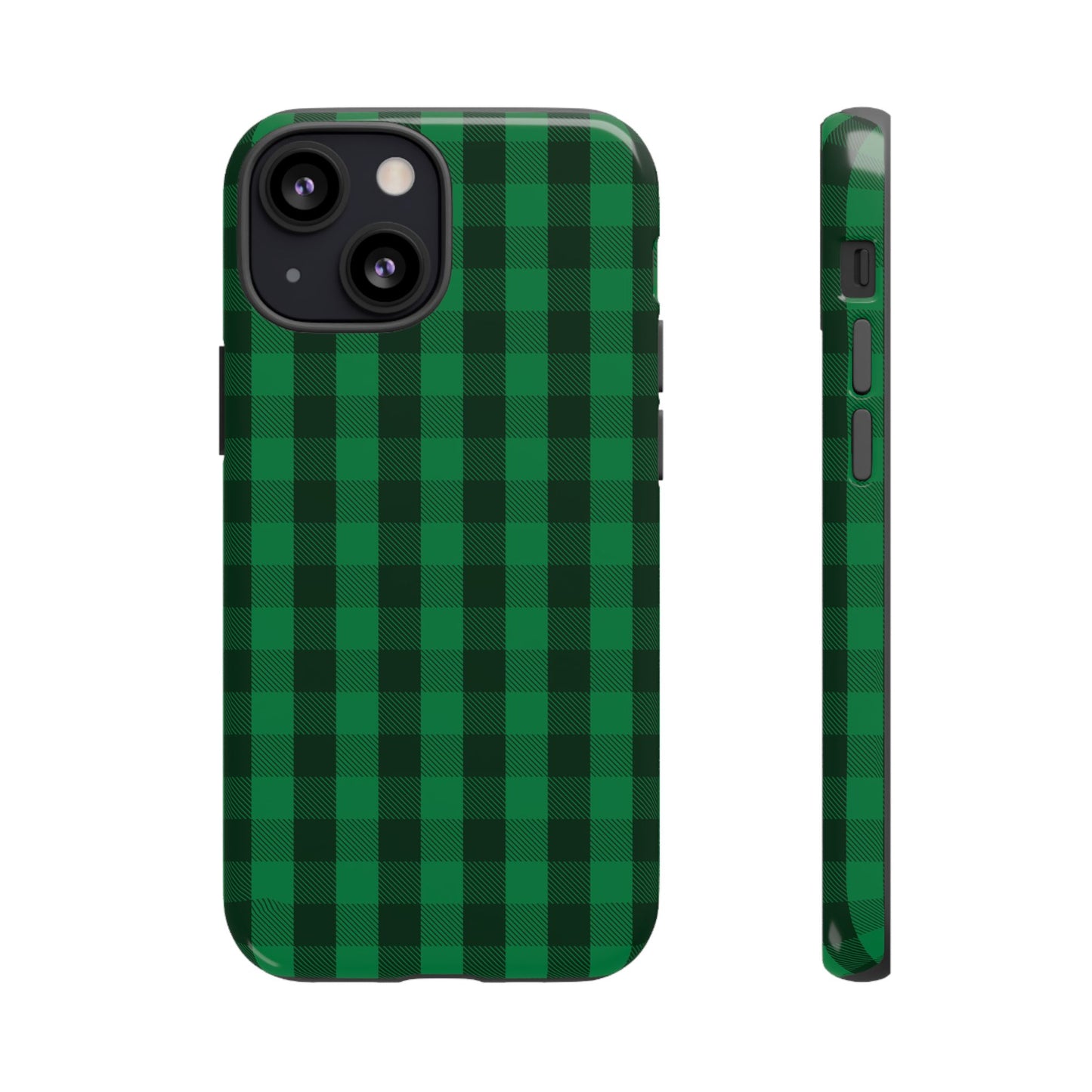 Dark Green Christmas Gingham - iPhone Case