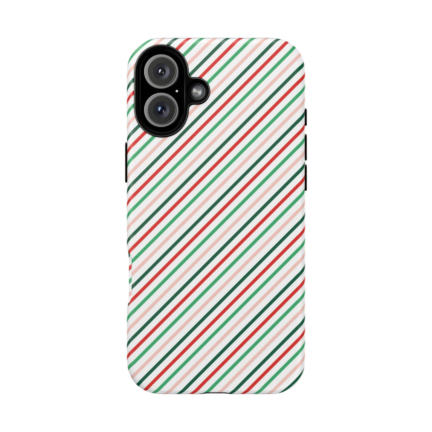 Christmas Diagonal Stripes - iPhone Case