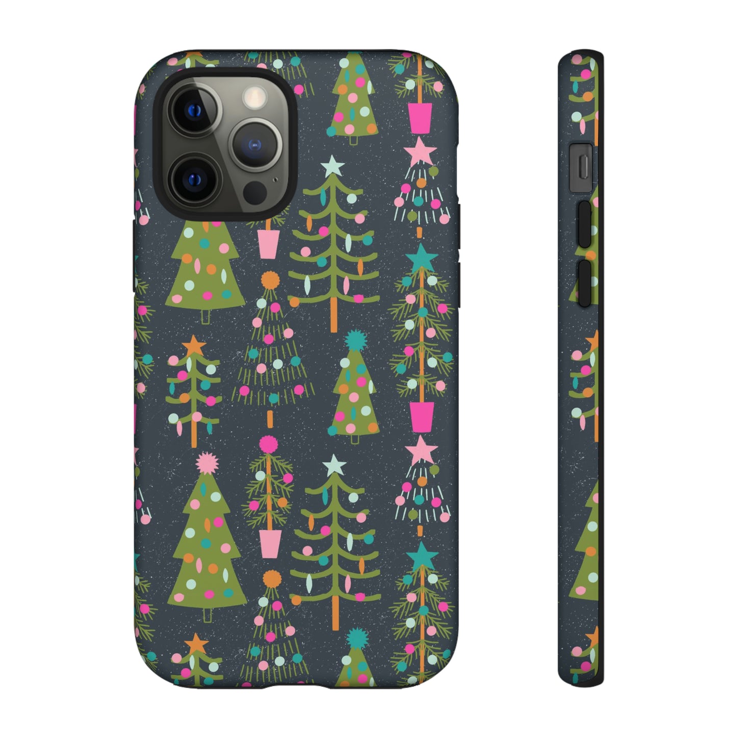 Blue Christmas Tree Pattern - iPhone Case