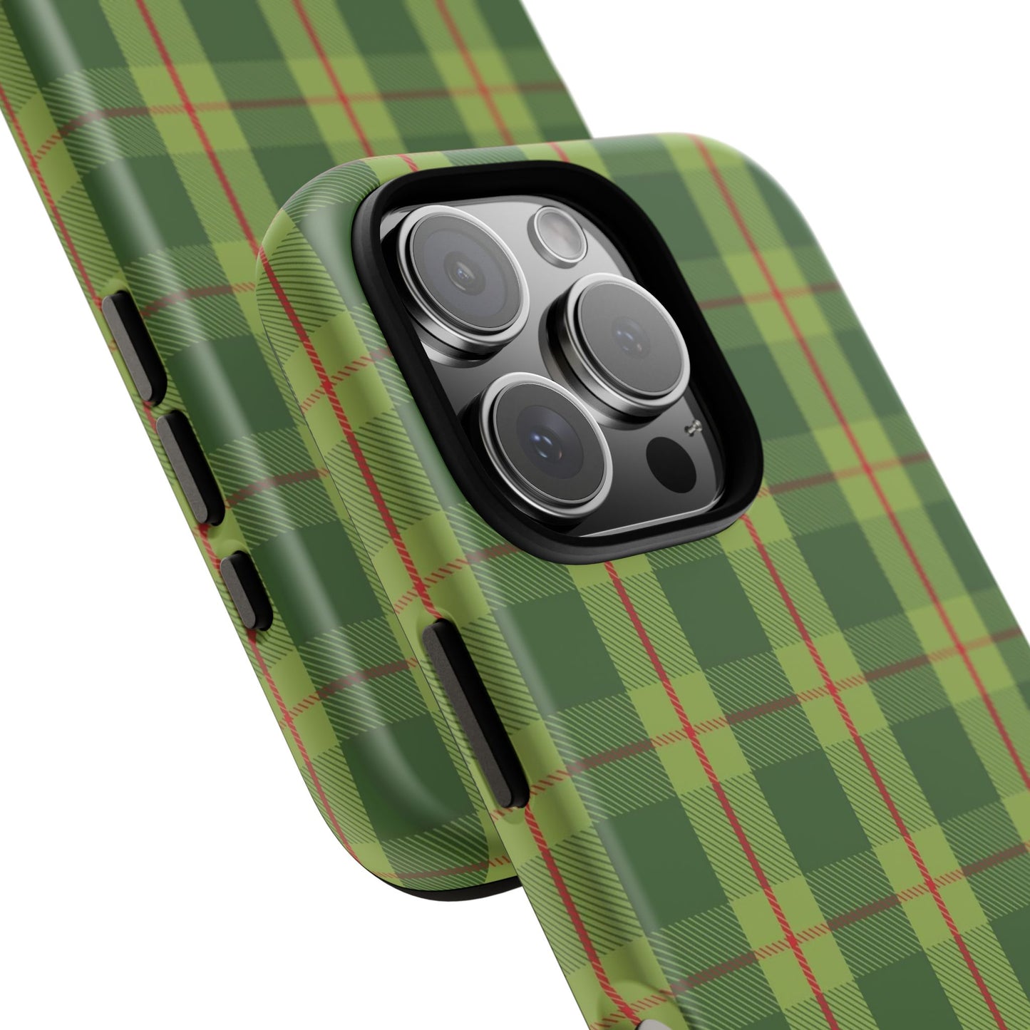 Green and Red Christmas Plaid Pattern - iPhone Case