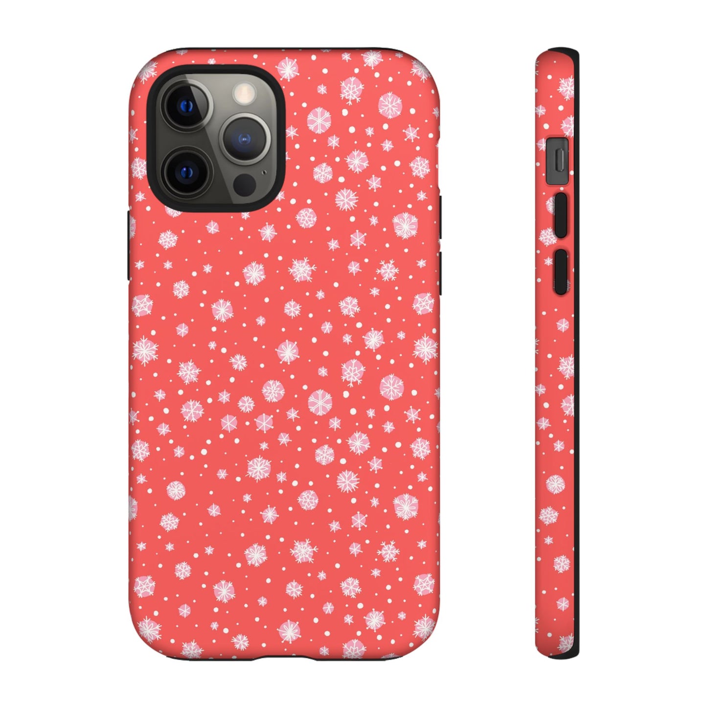 Winter Christmas Snowflakes Red - iPhone Case