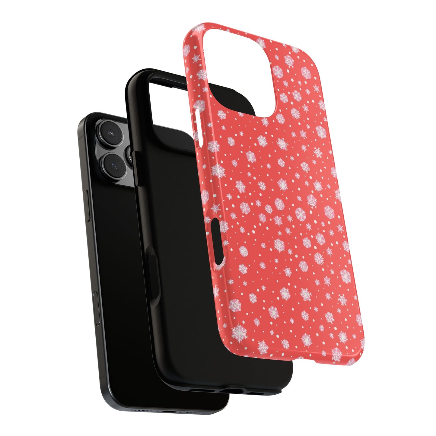 Winter Christmas Snowflakes Red - iPhone Case