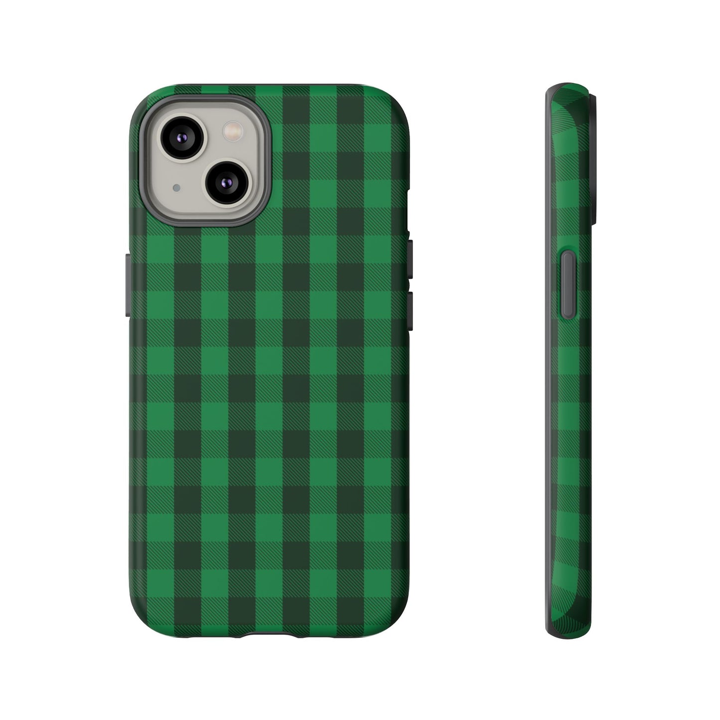 Dark Green Christmas Gingham - iPhone Case