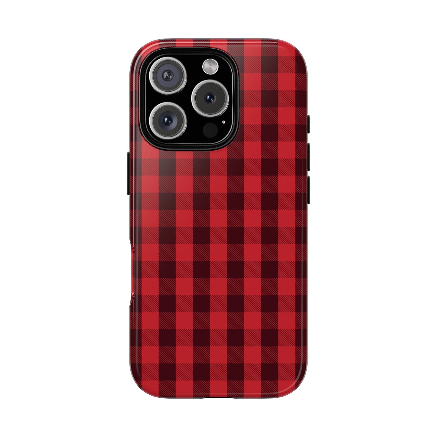 Red Christmas Gingham Pattern - iPhone Case