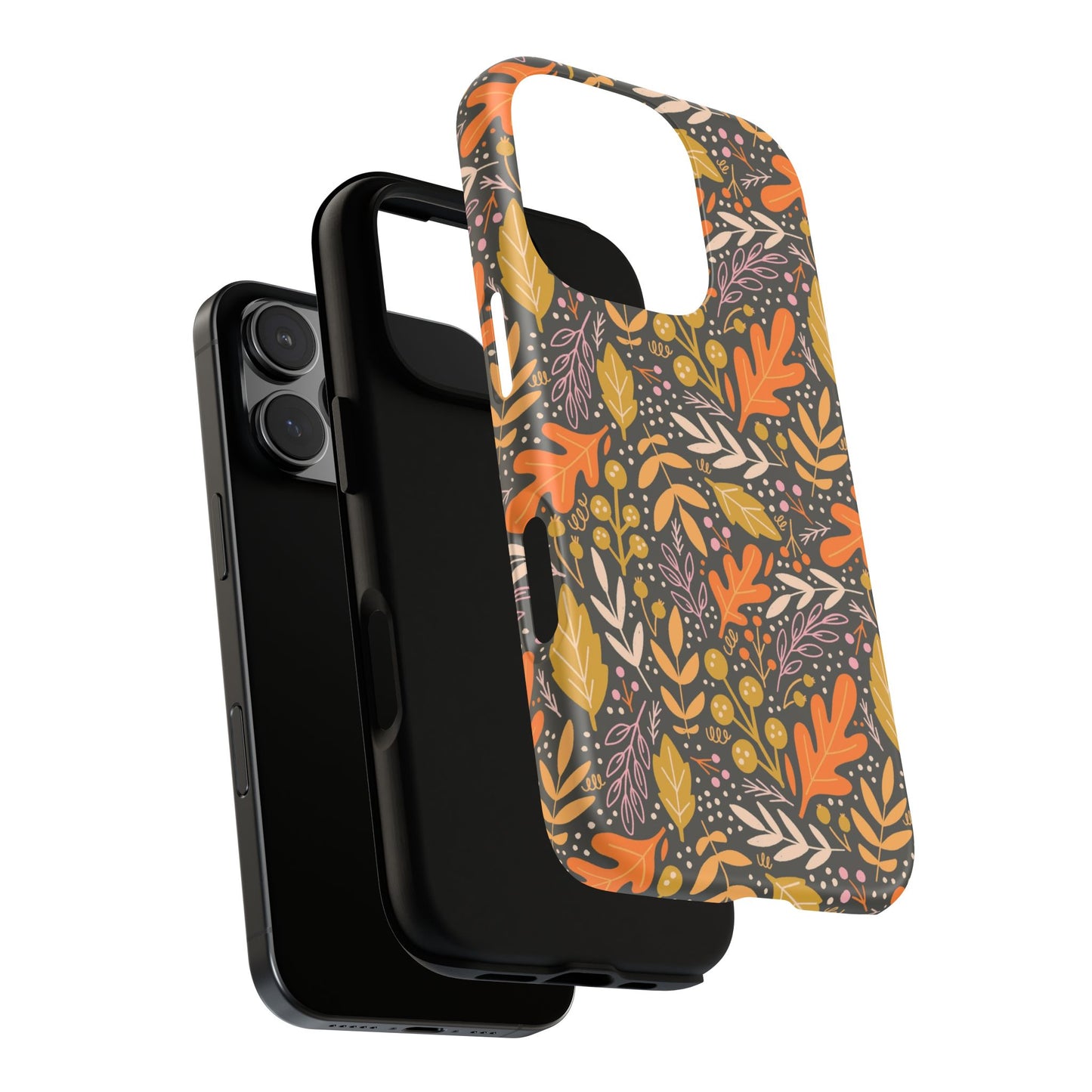 Dark Fall Foliage Leaves - iPhone Case