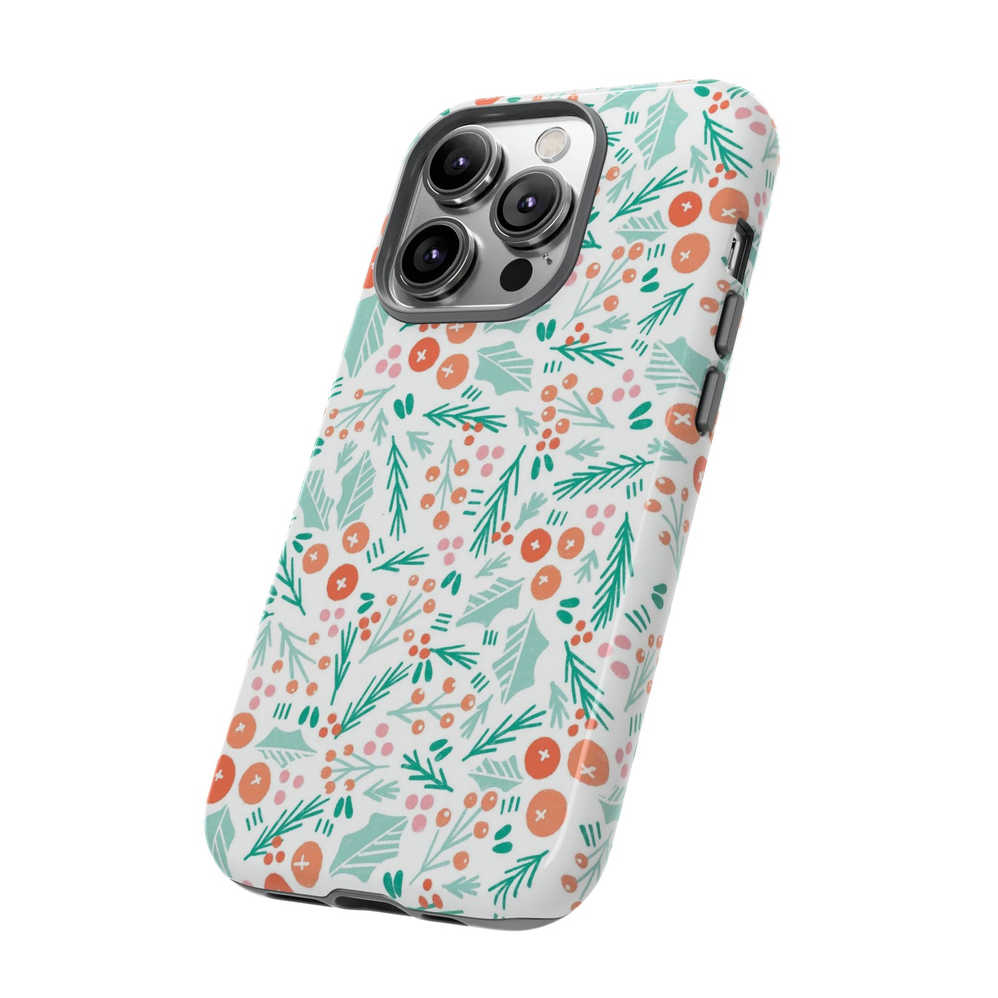 Christmas Boho Holly Pattern - iPhone Case