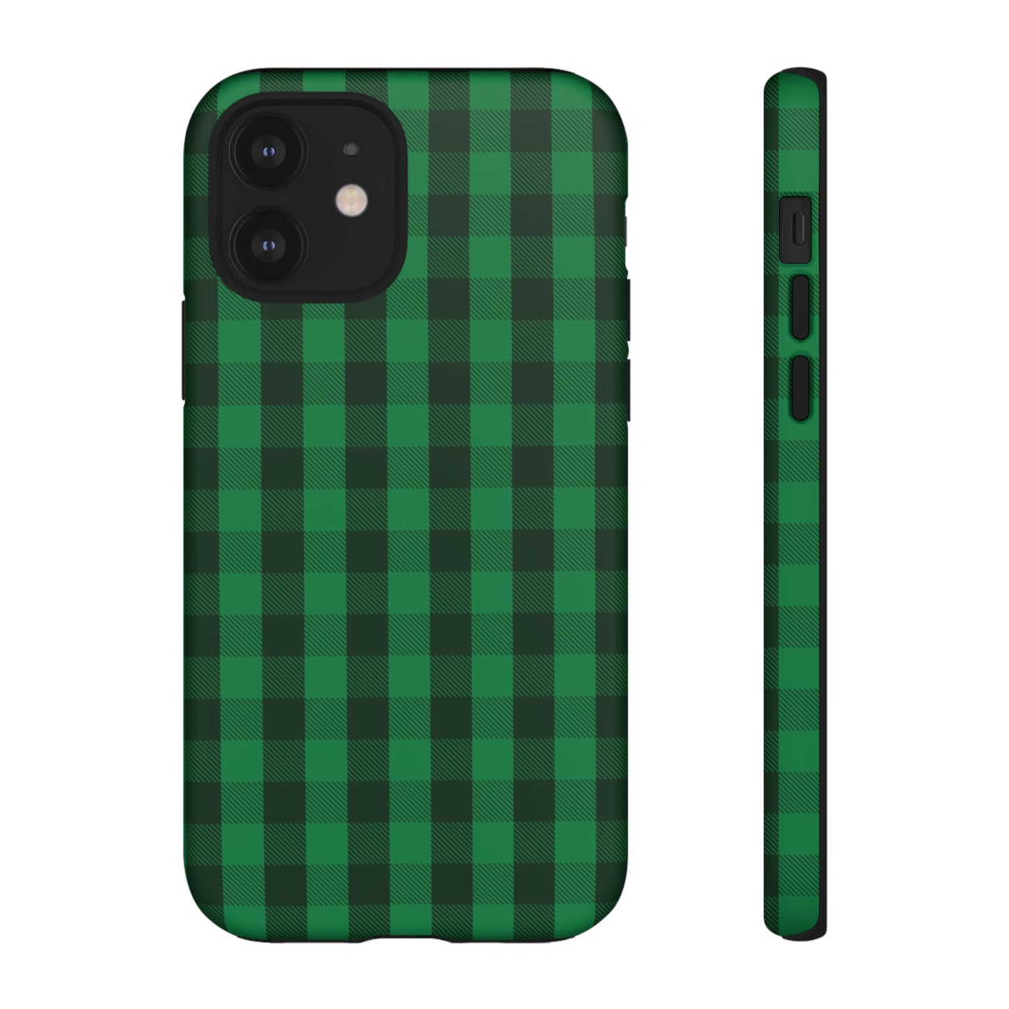Dark Green Christmas Gingham - iPhone Case