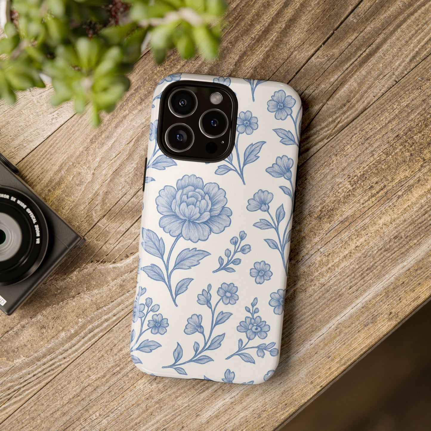 Blue Tea Vintage Florals - iPhone Case