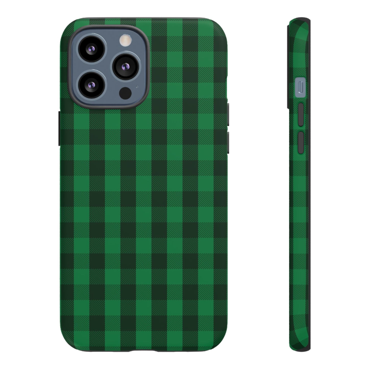 Dark Green Christmas Gingham - iPhone Case