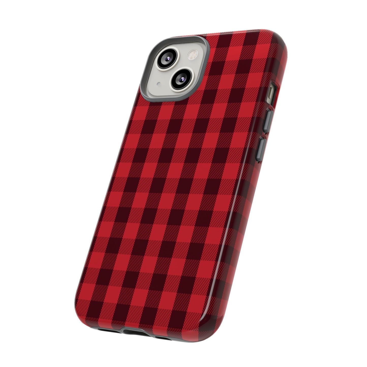Red Christmas Gingham Pattern - iPhone Case