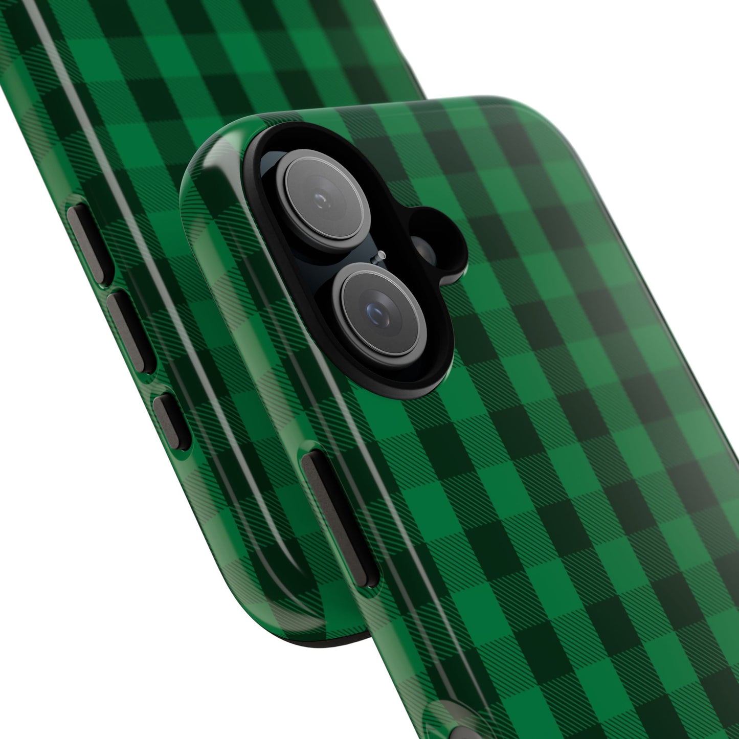 Dark Green Christmas Gingham - iPhone Case