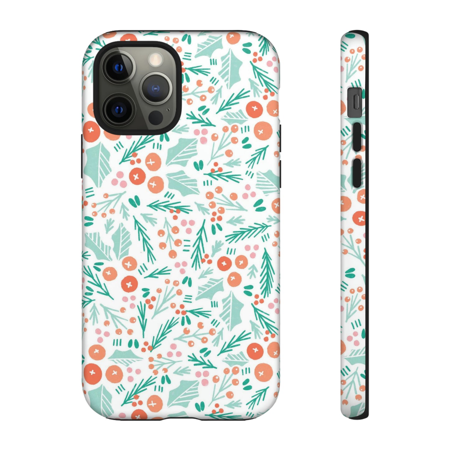 Christmas Boho Holly Pattern - iPhone Case