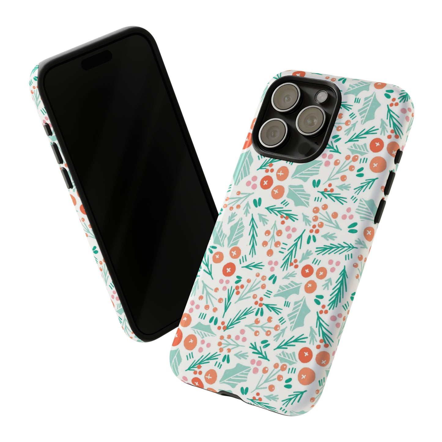 Christmas Boho Holly Pattern - iPhone Case