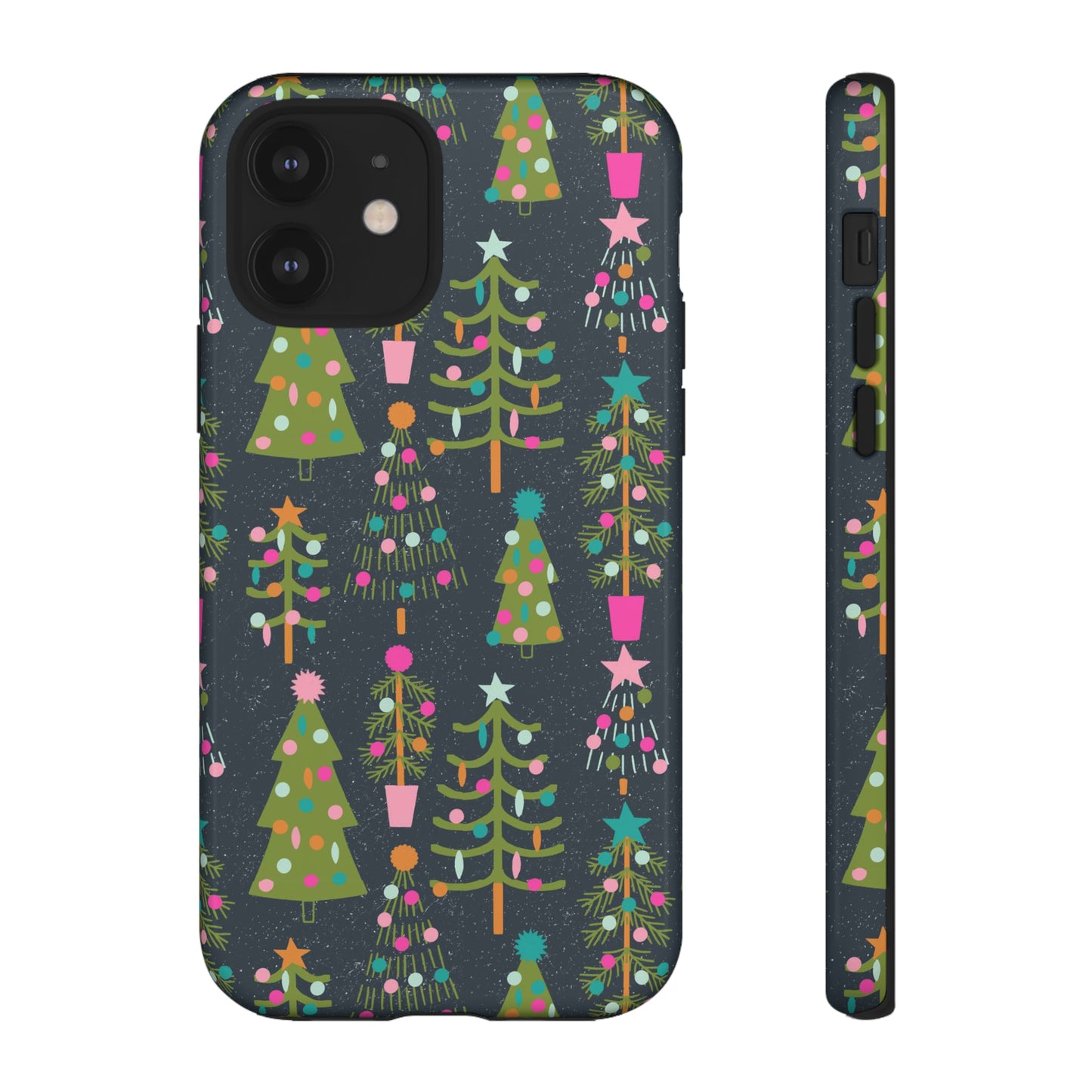 Blue Christmas Tree Pattern - iPhone Case