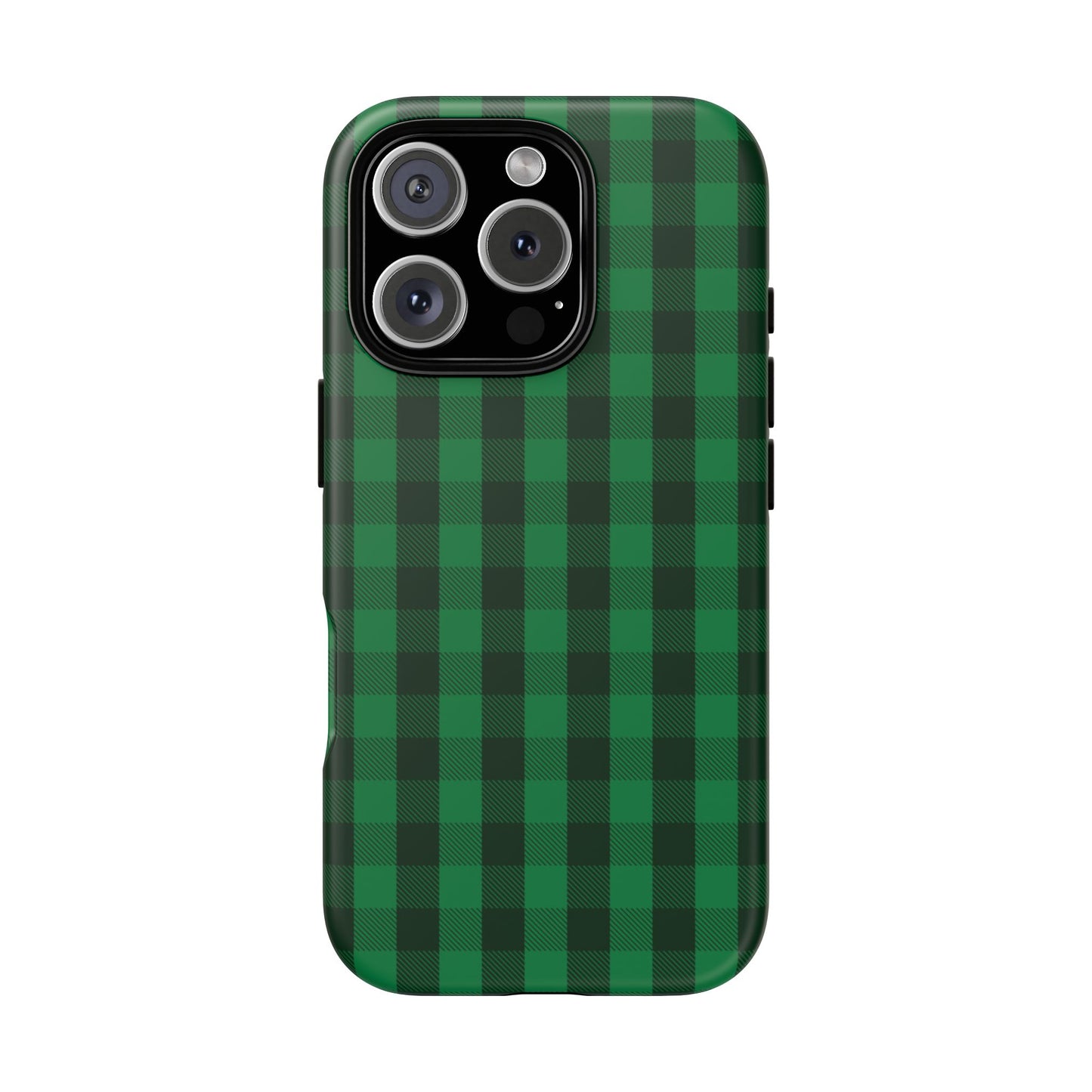 Dark Green Christmas Gingham - iPhone Case