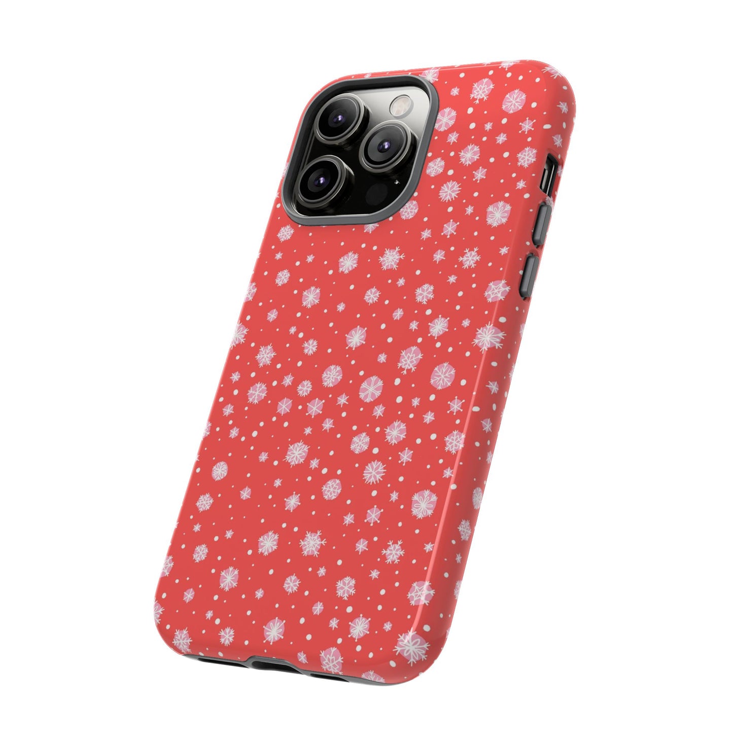 Winter Christmas Snowflakes Red - iPhone Case