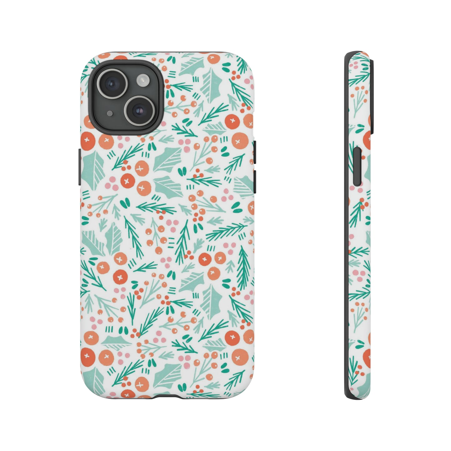 Christmas Boho Holly Pattern - iPhone Case