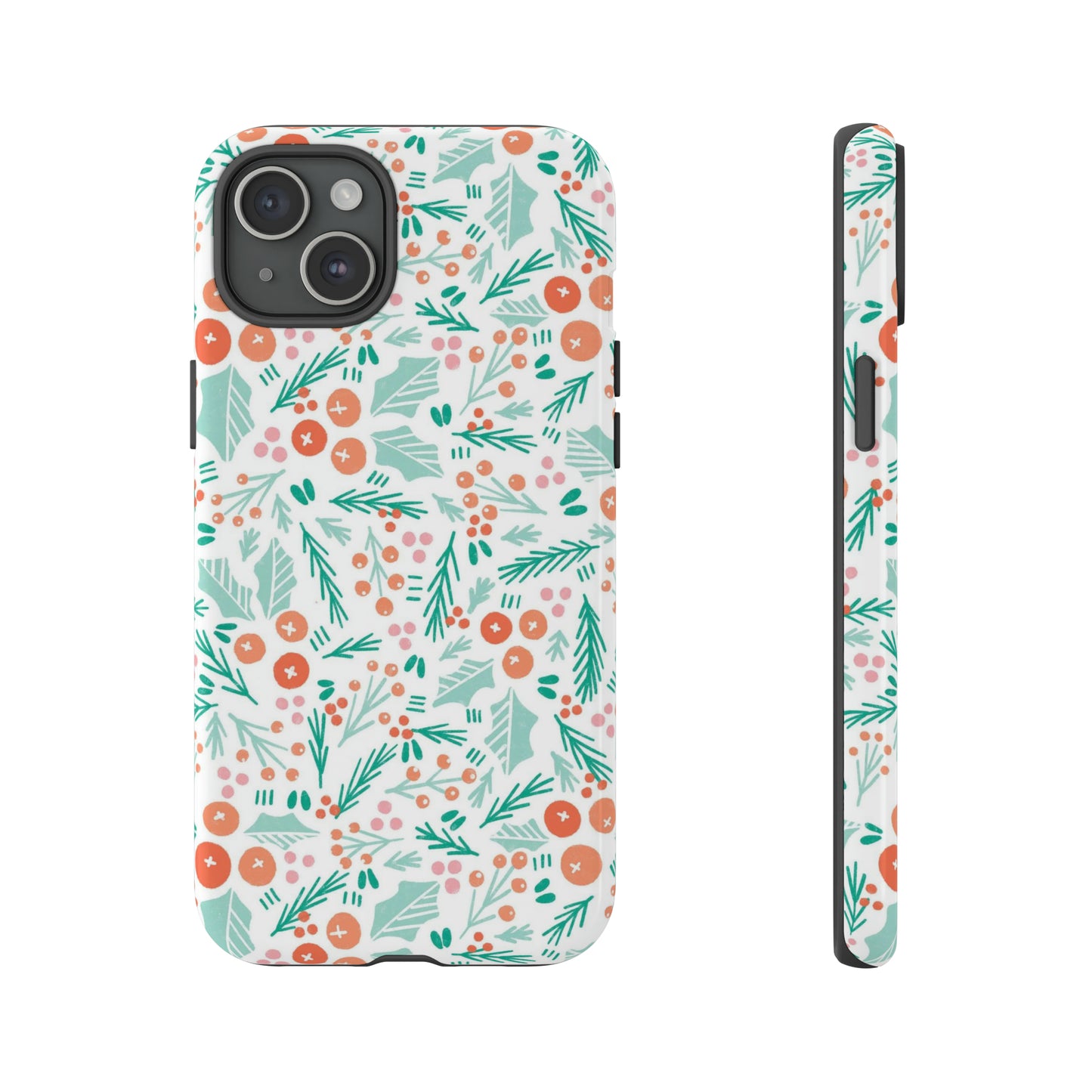 Christmas Boho Holly Pattern - iPhone Case