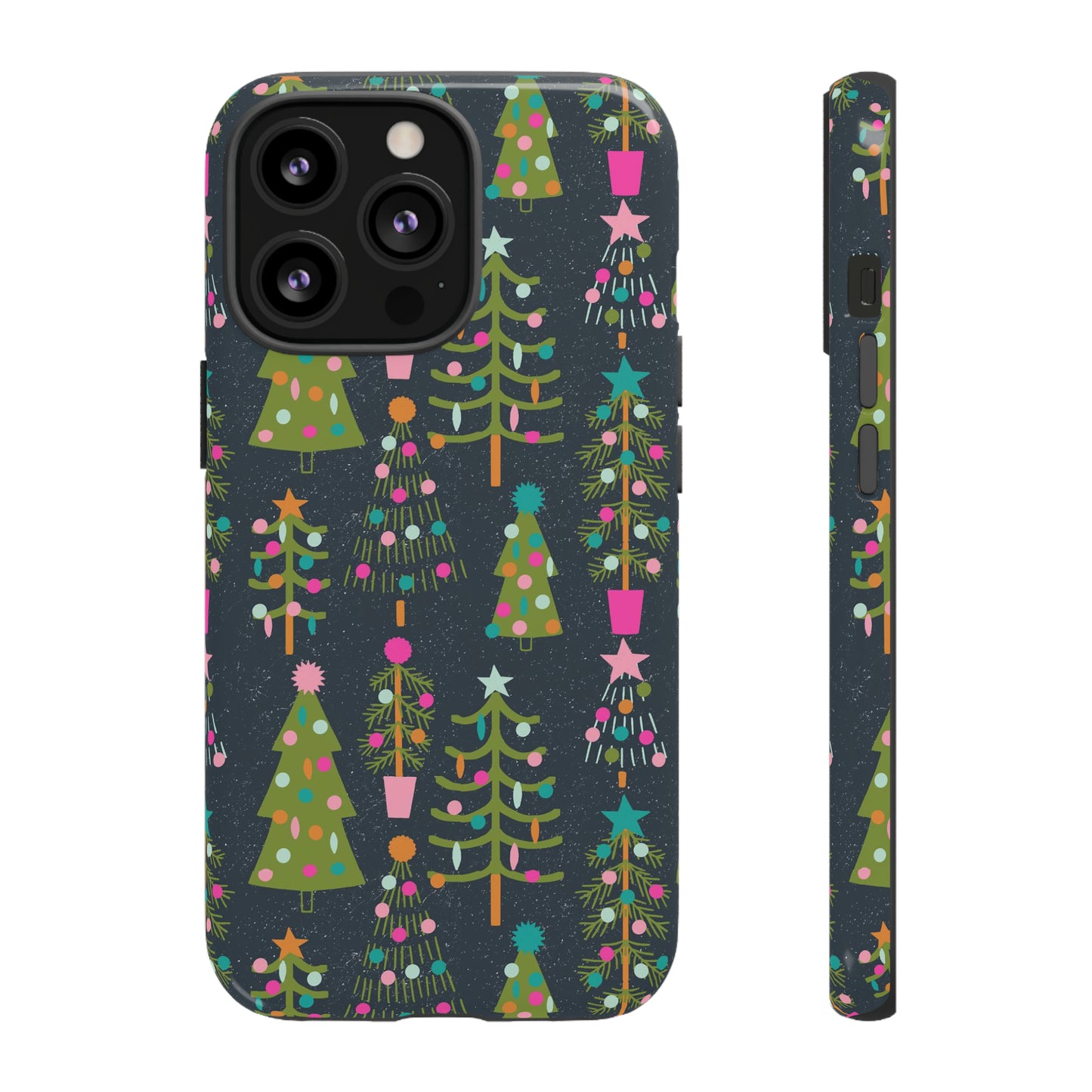 Blue Christmas Tree Pattern - iPhone Case