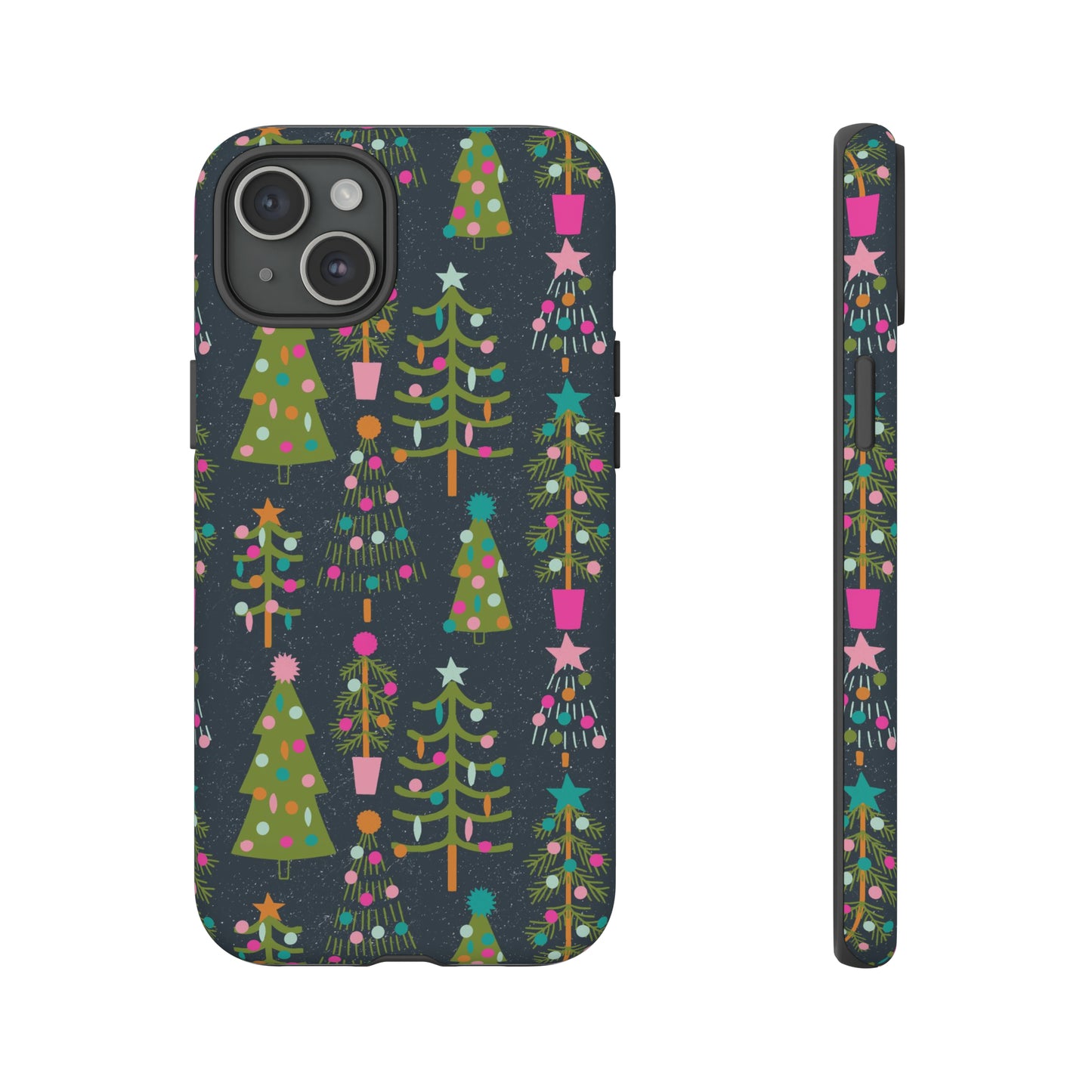 Blue Christmas Tree Pattern - iPhone Case