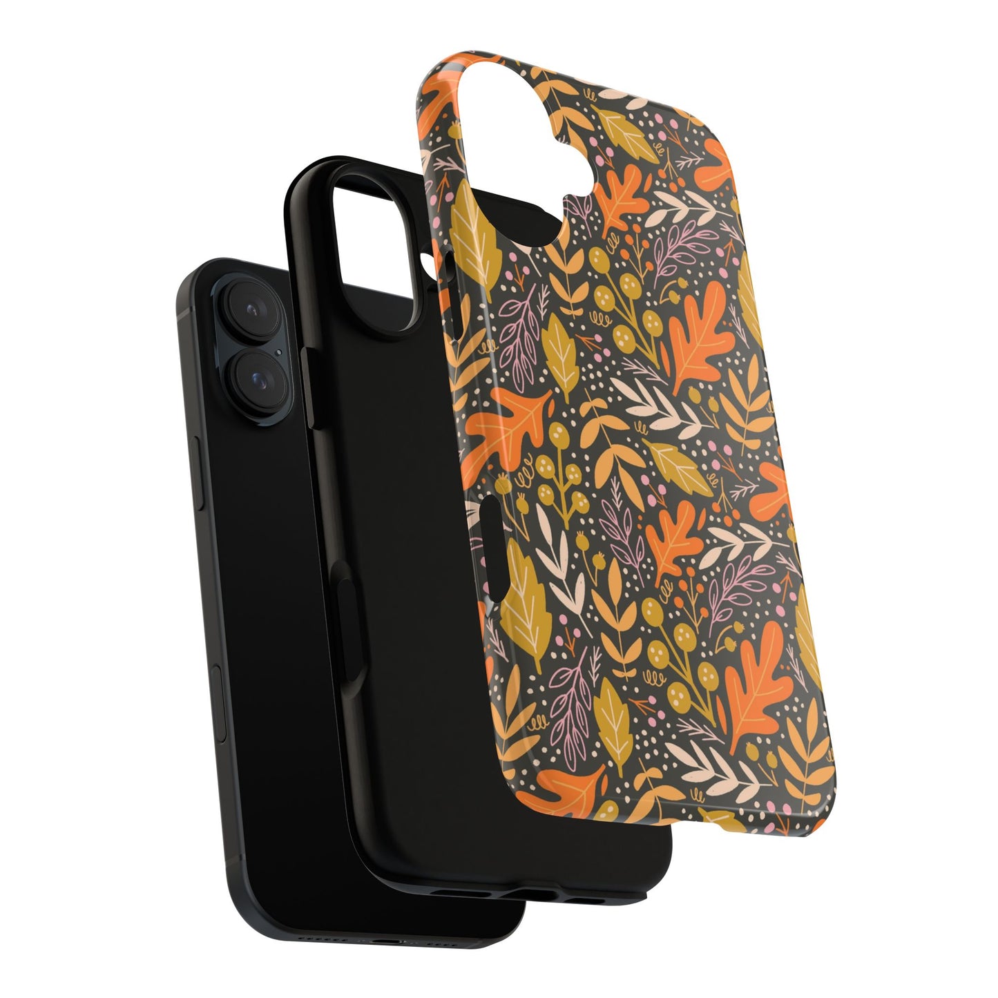 Dark Fall Foliage Leaves - iPhone Case