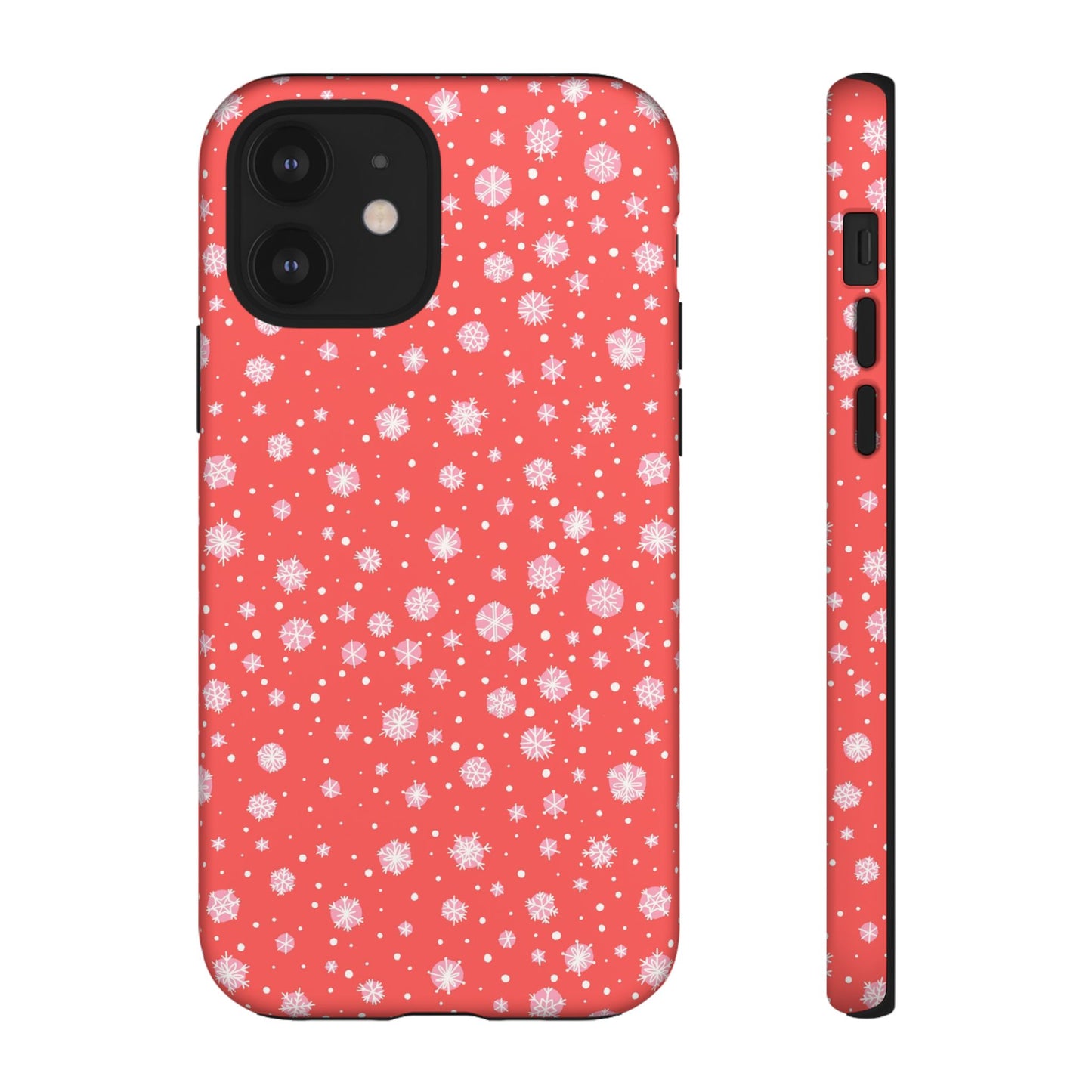 Winter Christmas Snowflakes Red - iPhone Case