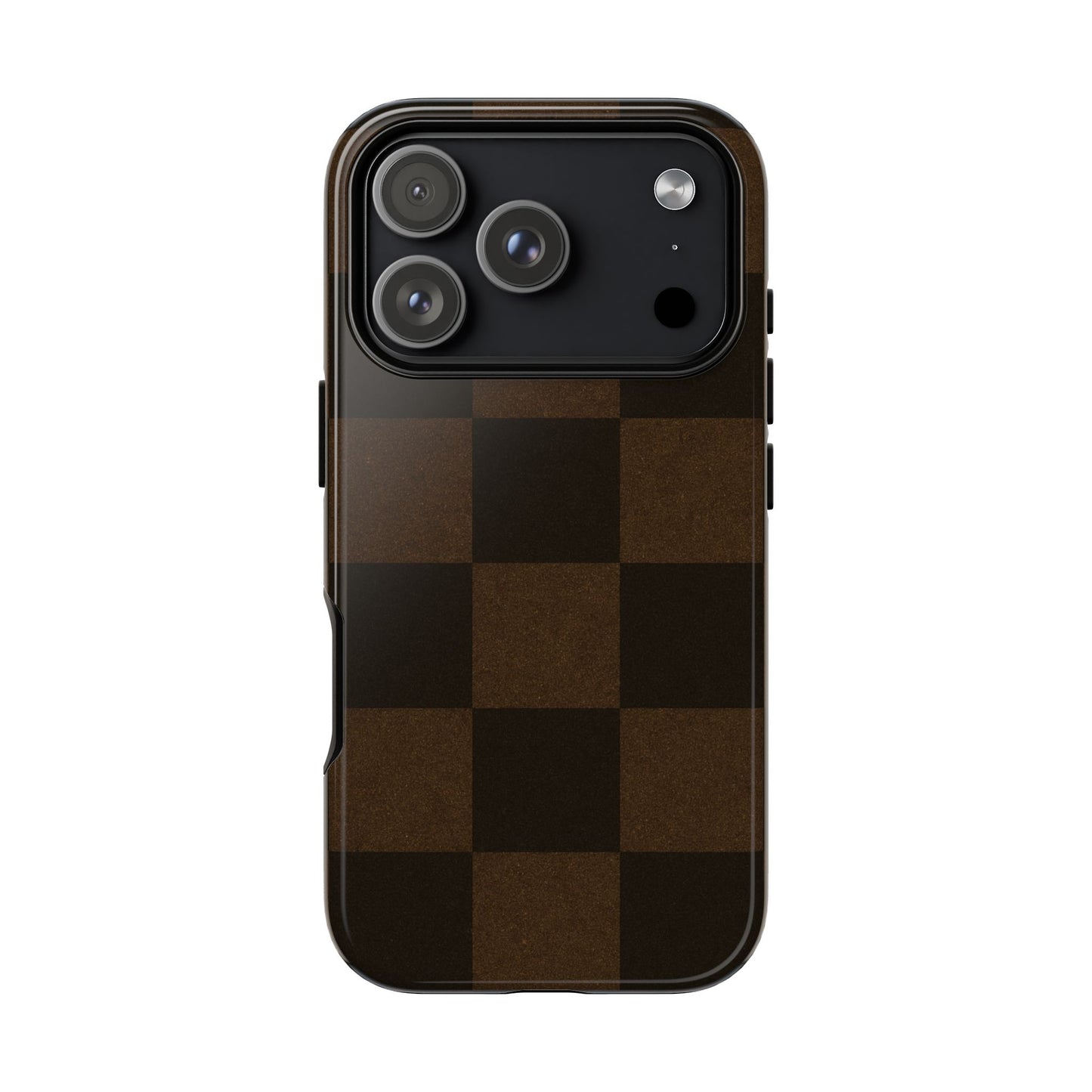Brown Autumn Checkers - iPhone Case