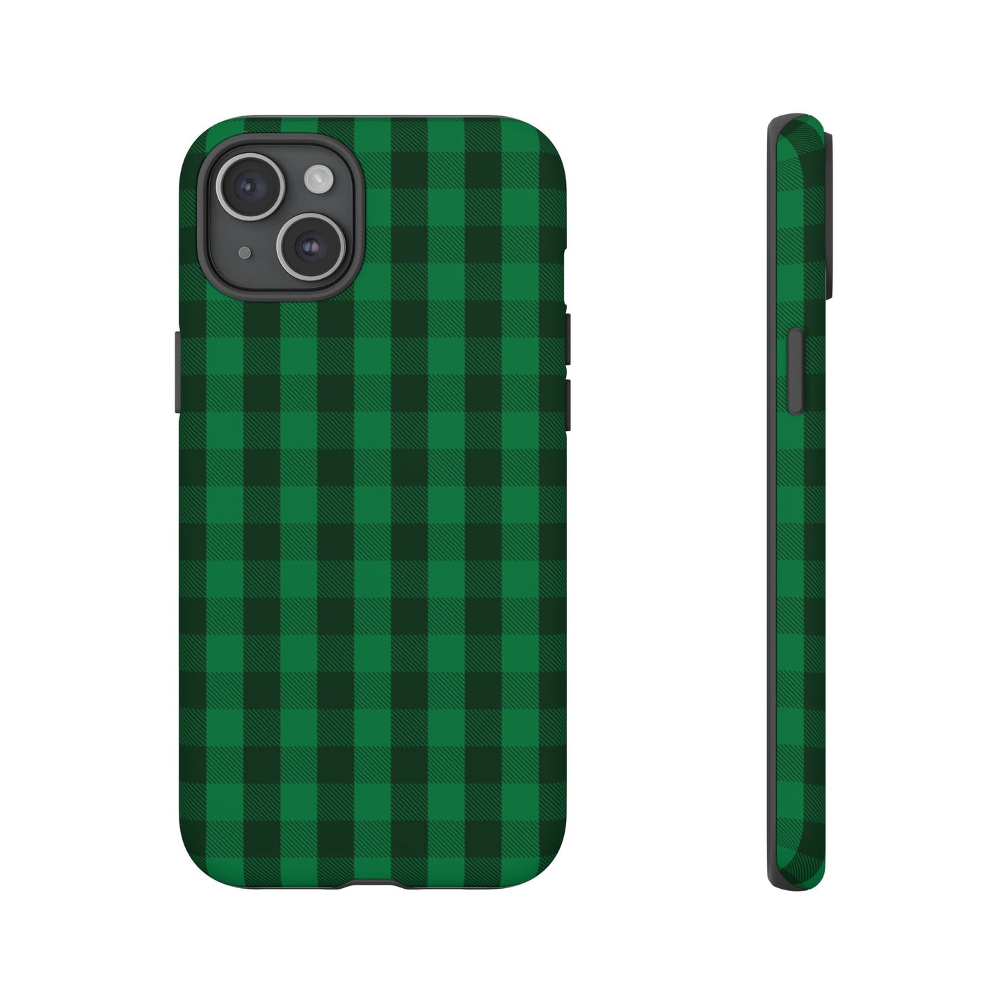 Dark Green Christmas Gingham - iPhone Case