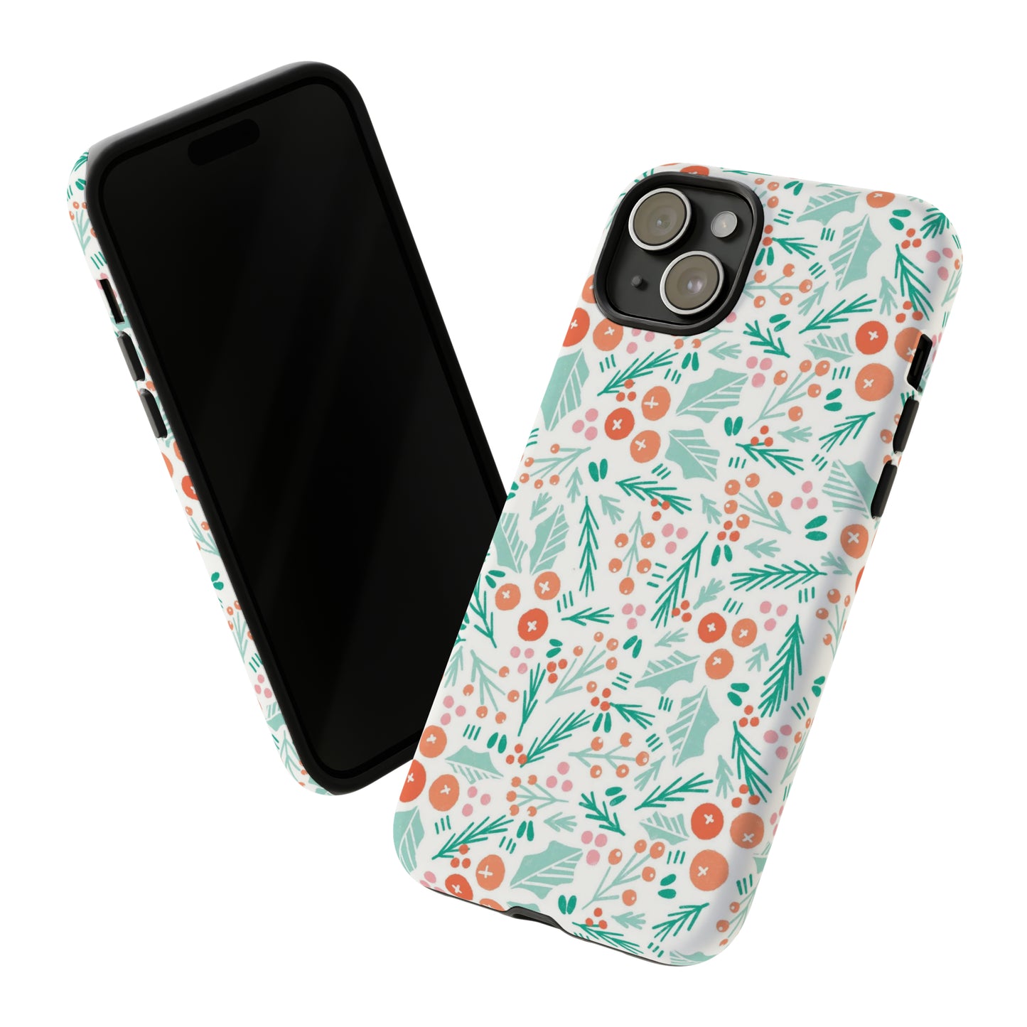 Christmas Boho Holly Pattern - iPhone Case