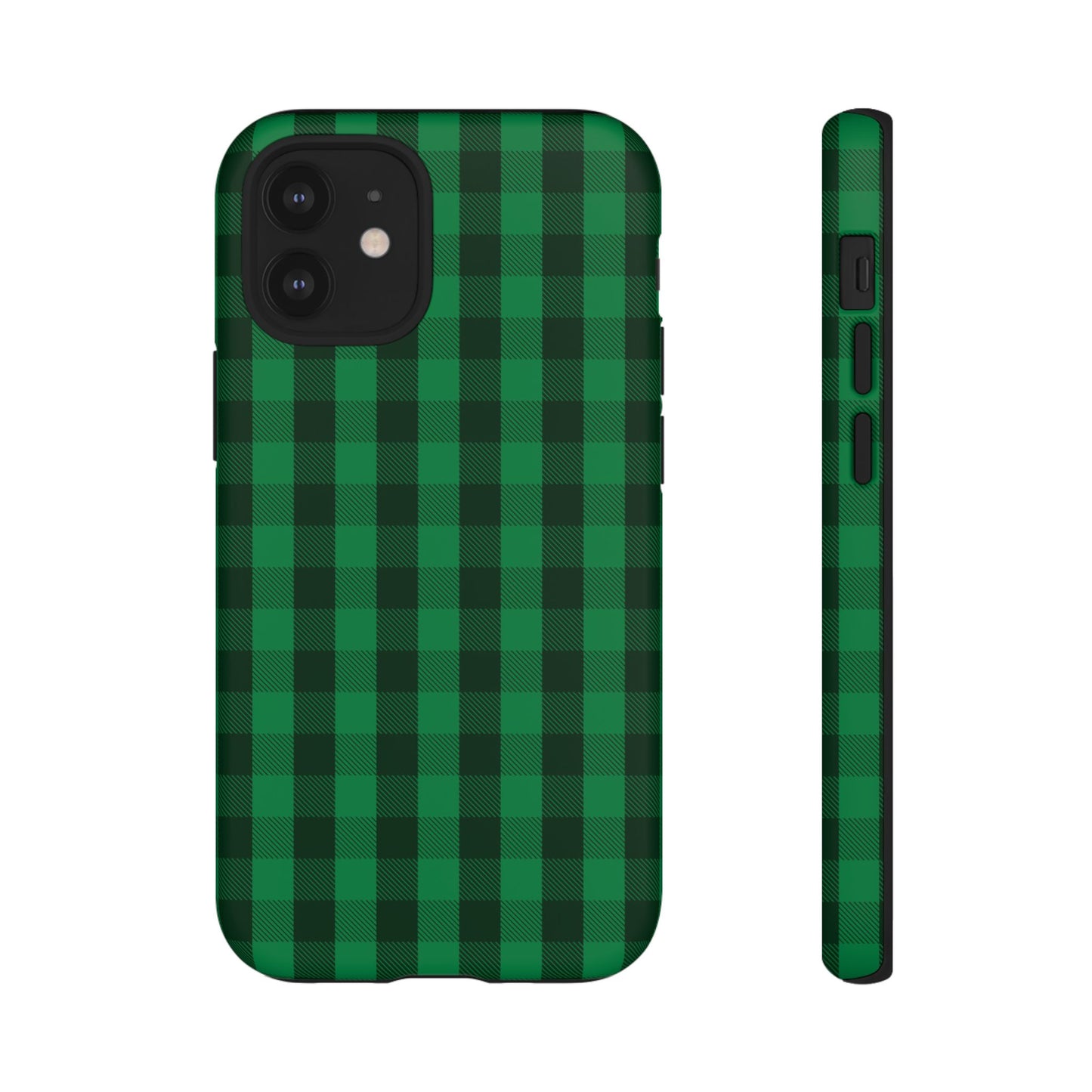 Dark Green Christmas Gingham - iPhone Case