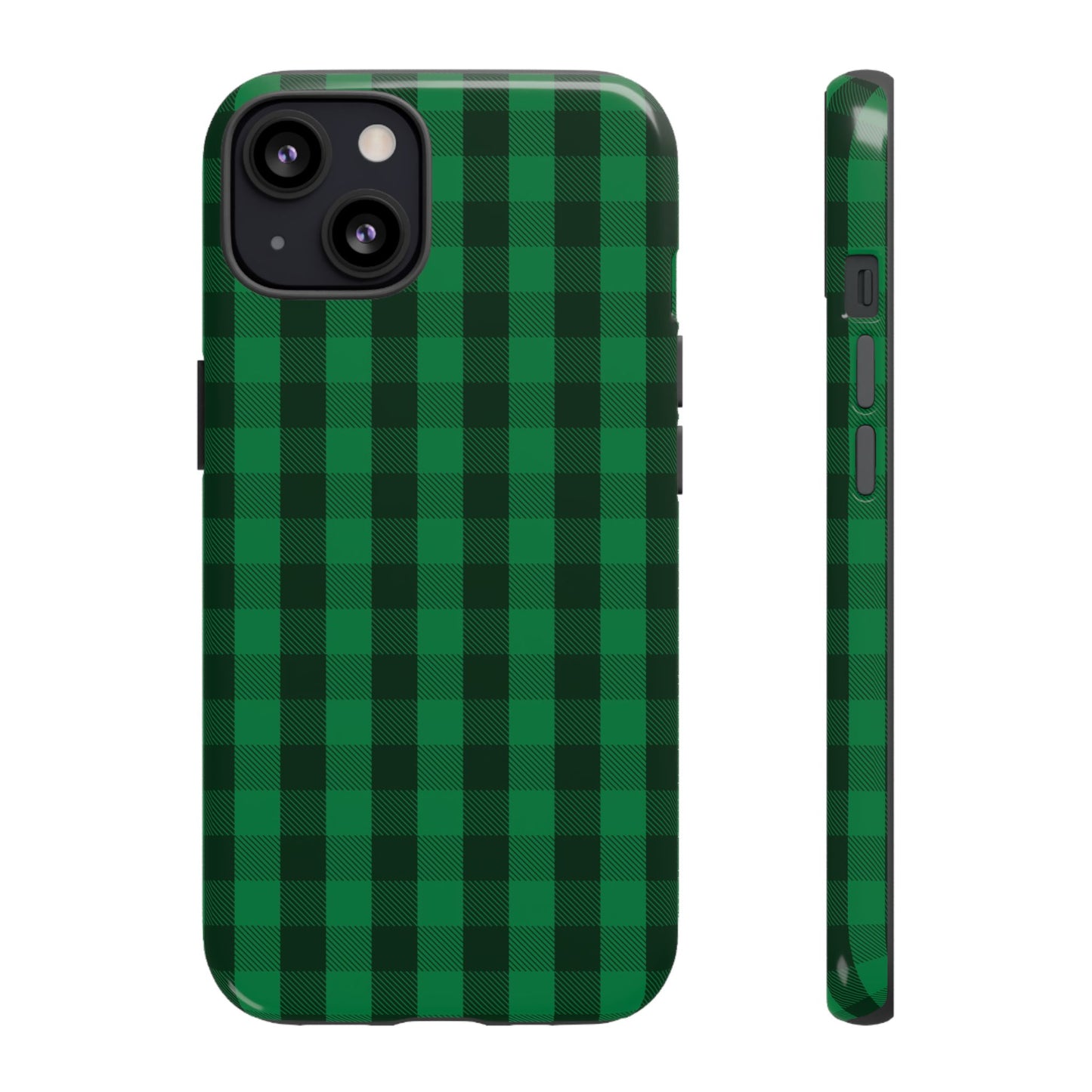 Dark Green Christmas Gingham - iPhone Case