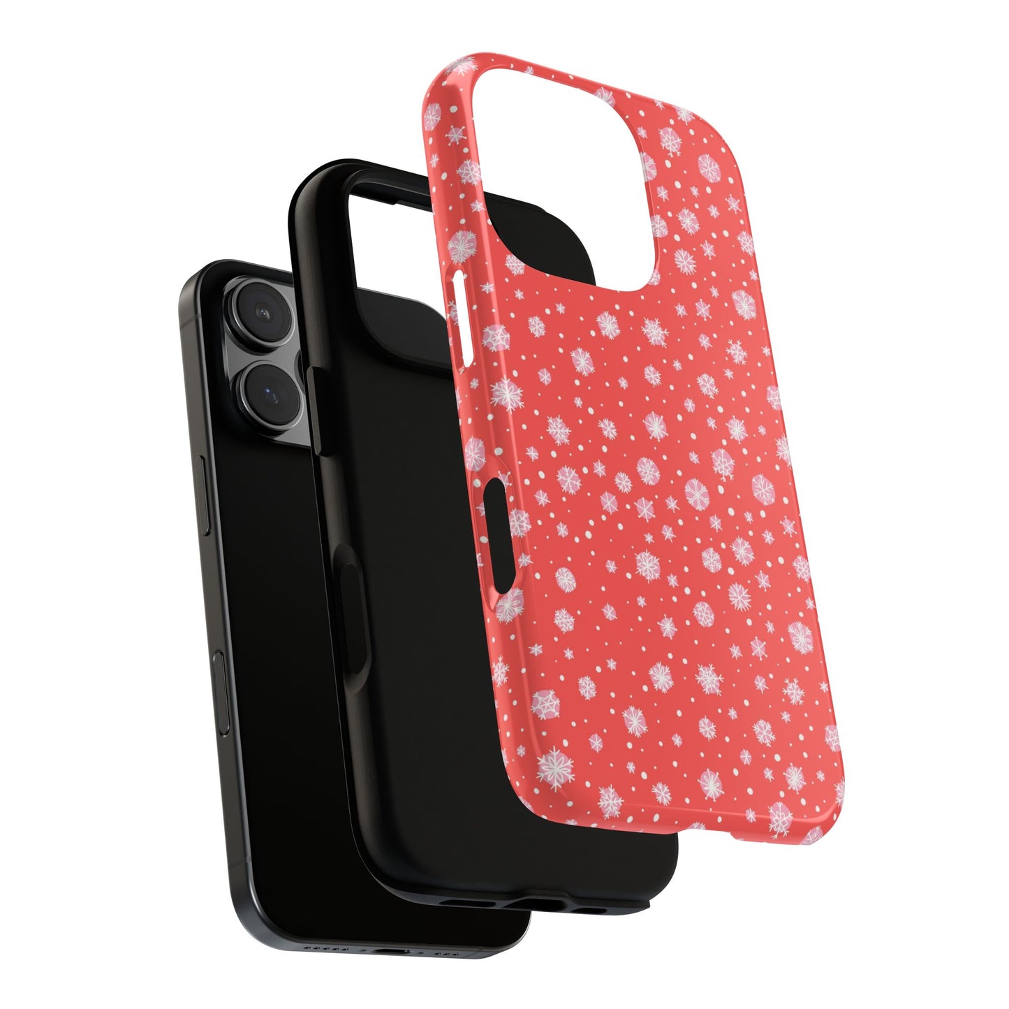 Winter Christmas Snowflakes Red - iPhone Case
