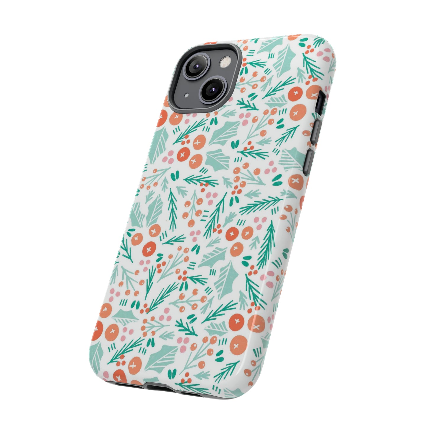 Christmas Boho Holly Pattern - iPhone Case