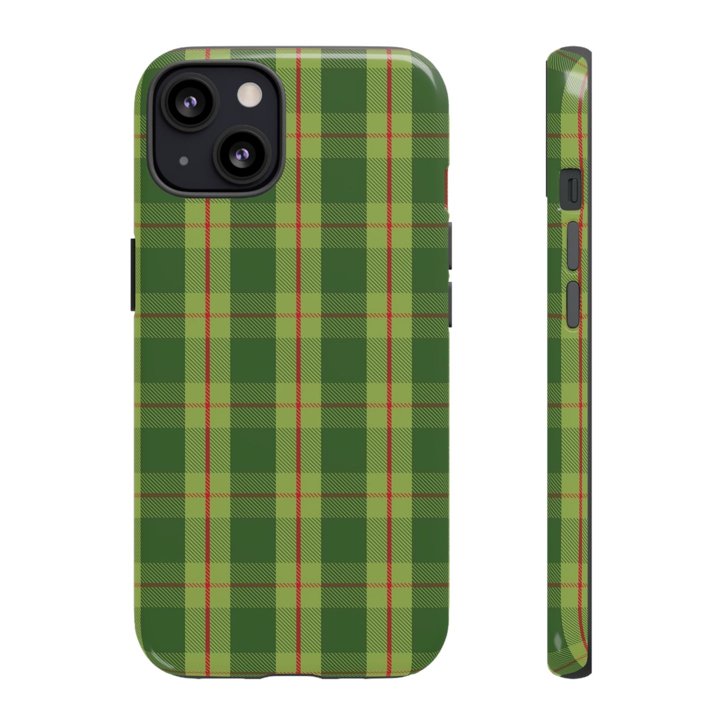 Green and Red Christmas Plaid Pattern - iPhone Case