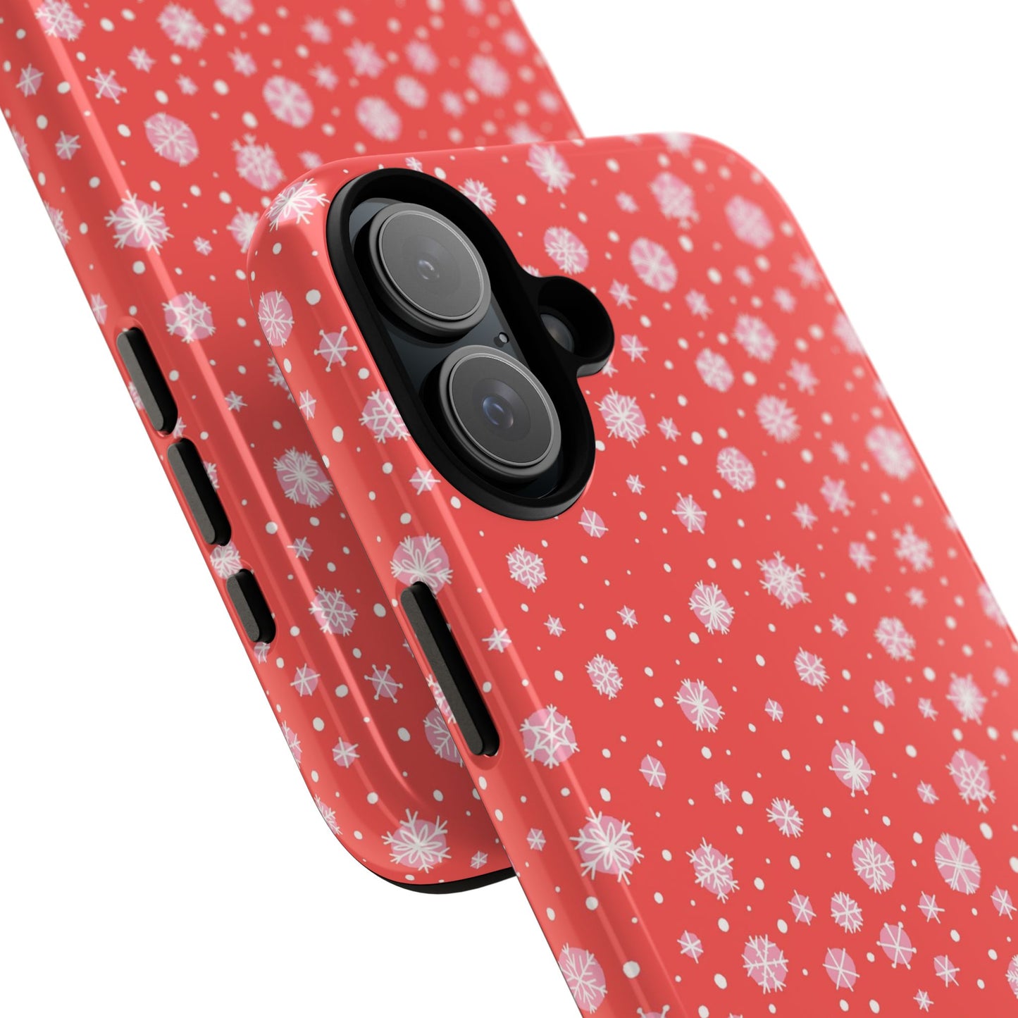 Winter Christmas Snowflakes Red - iPhone Case
